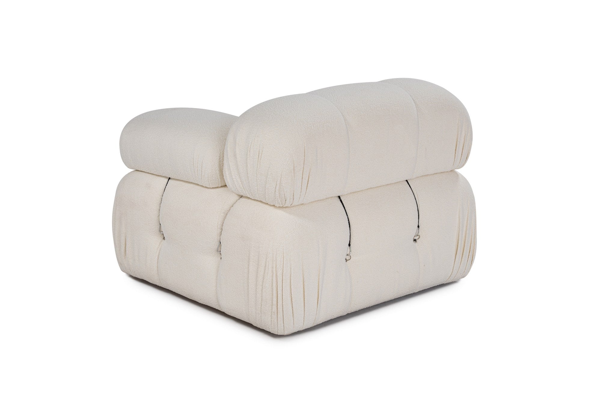 Sofá elegante de 1 lugar, branco, 95 x 95 x 75 cm | Estrutura em madeira de faia e aglomerado, 100% poliéster, encosto e braço removíveis | Design moderno e personalizável