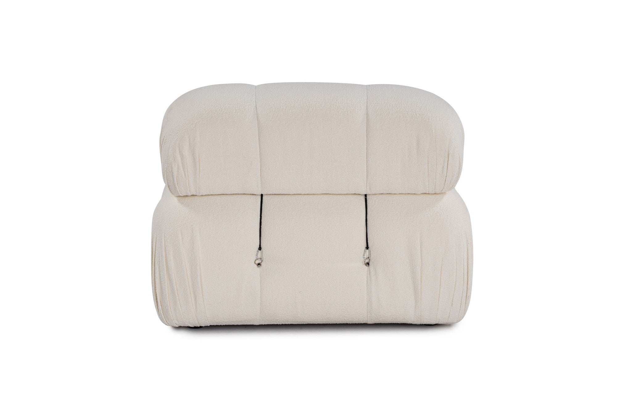 Sofá elegante de 1 lugar, branco, 95 x 95 x 75 cm | Estrutura em madeira de faia e aglomerado, 100% poliéster, encosto e braço removíveis | Design moderno e personalizável