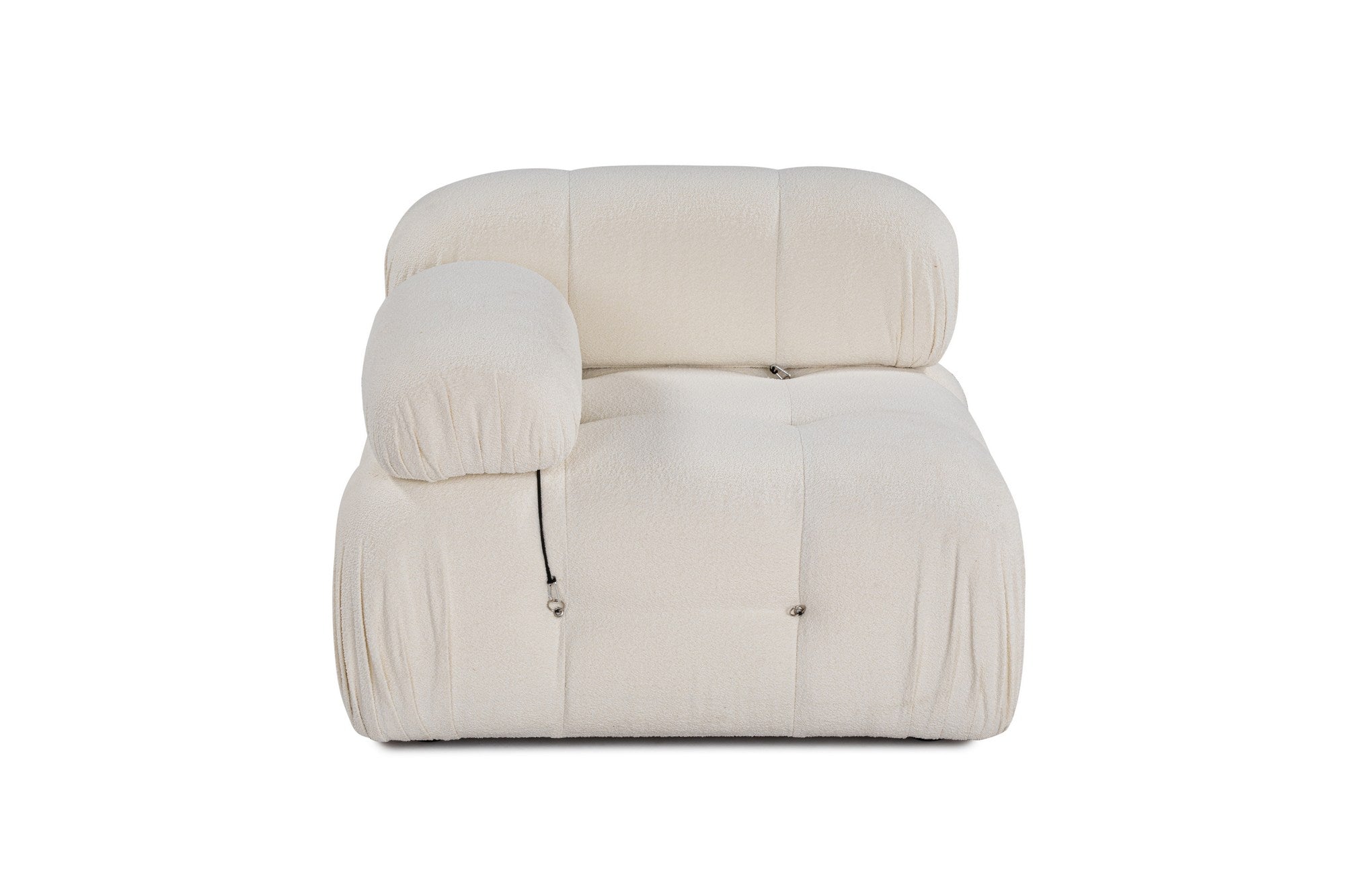 Sofá elegante de 1 lugar, branco, 95 x 95 x 75 cm | Estrutura em madeira de faia e aglomerado, 100% poliéster, encosto e braço removíveis | Design moderno e personalizável