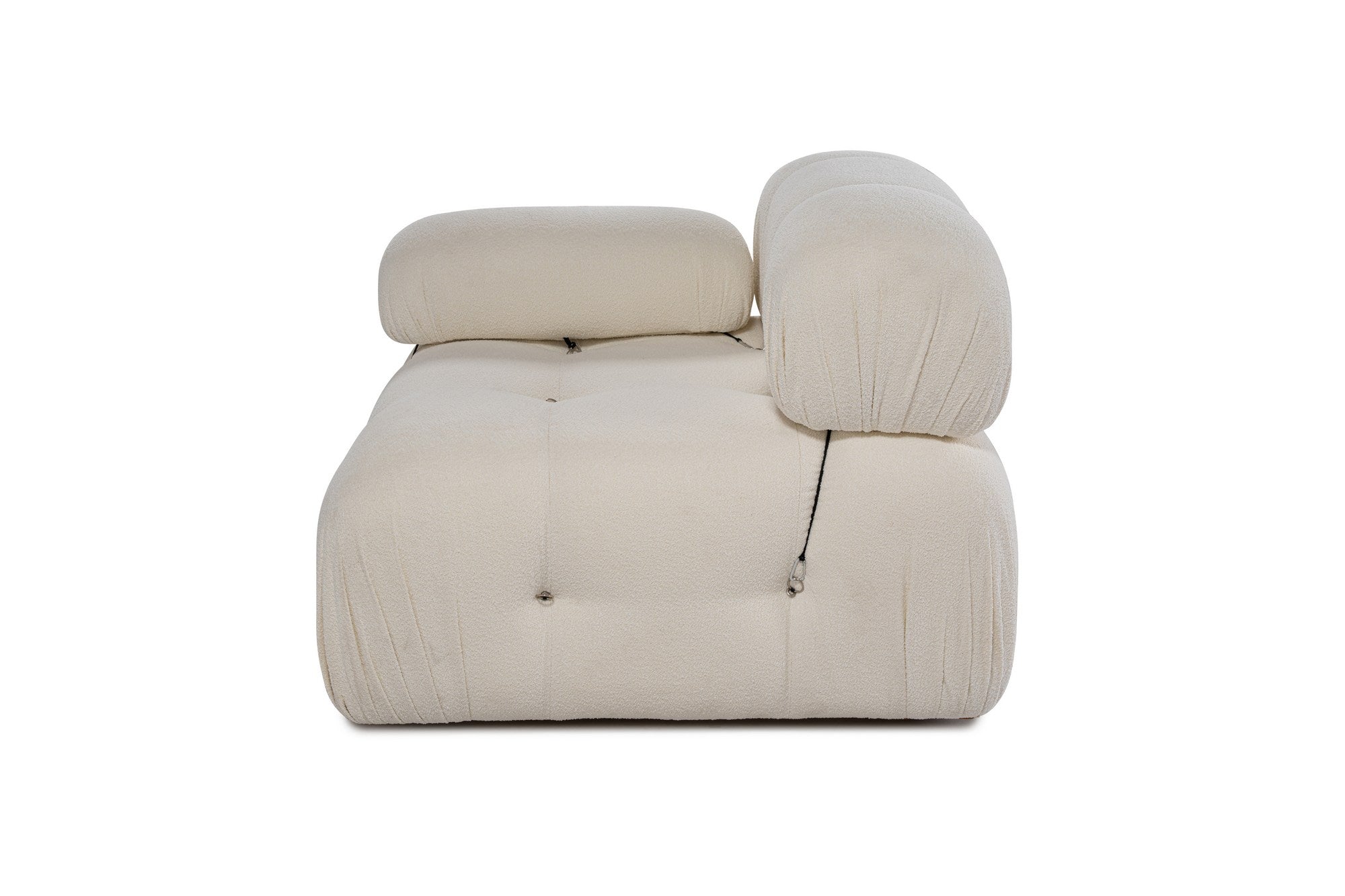 Sofá elegante de 1 lugar, branco, 95 x 95 x 75 cm | Estrutura em madeira de faia e aglomerado, 100% poliéster, encosto e braço removíveis | Design moderno e personalizável