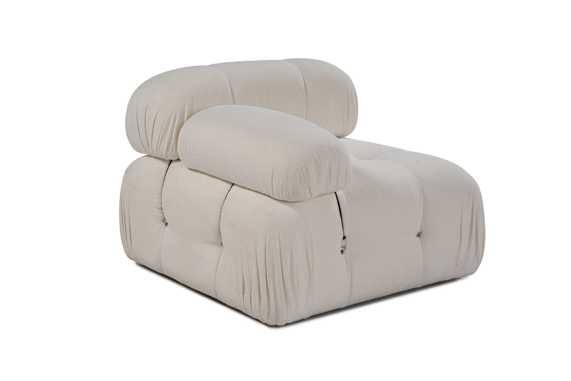 Sofá elegante de 1 lugar, branco, 95 x 95 x 75 cm | Estrutura em madeira de faia e aglomerado, 100% poliéster, encosto e braço removíveis | Design moderno e personalizável