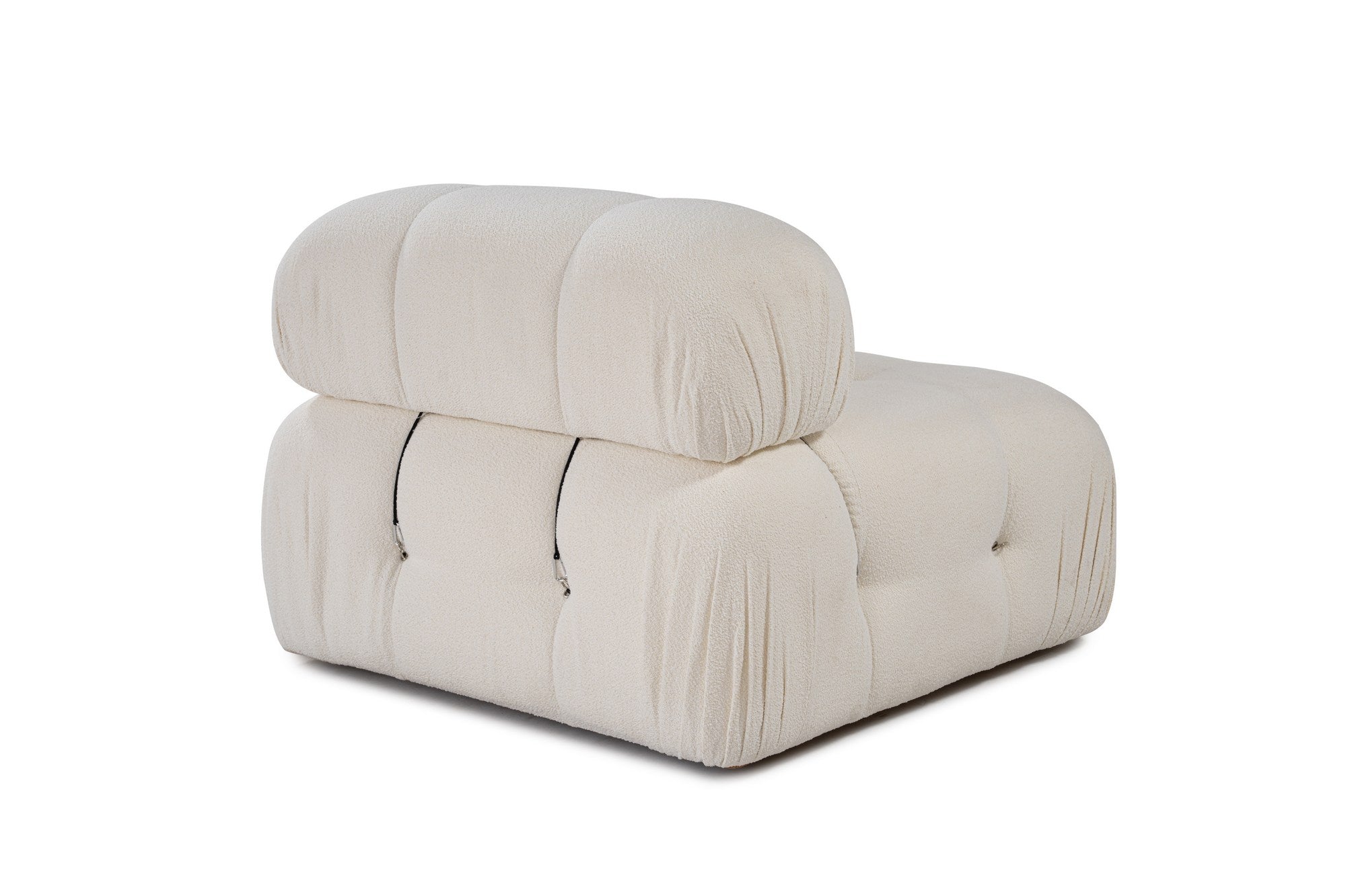 Sofá elegante de 1 lugar, branco, 95 x 95 x 75 cm | Estrutura em madeira de faia e aglomerado, 100% poliéster, encosto e braço removíveis | Design moderno e personalizável