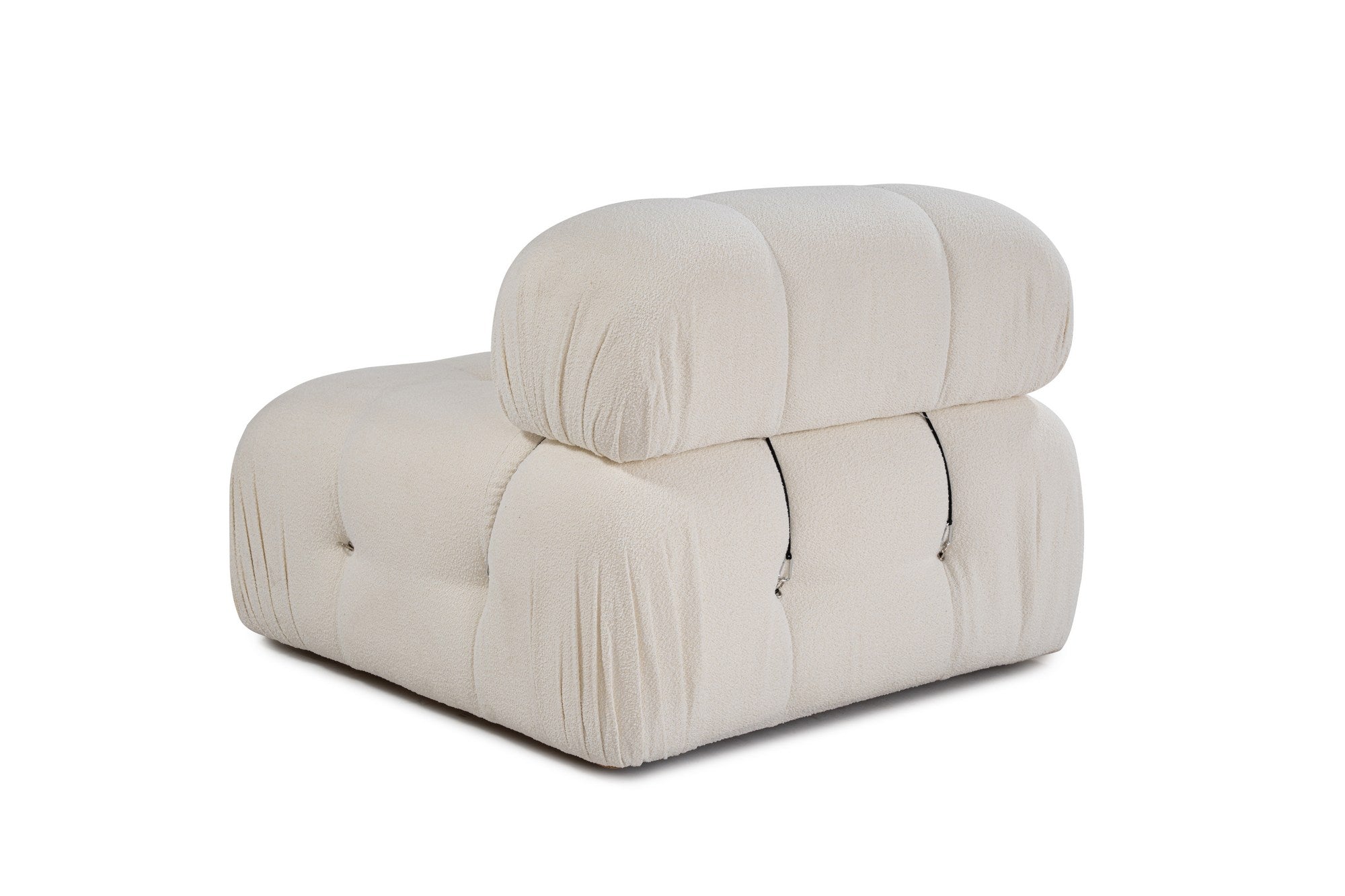 Sofá elegante de 1 lugar, branco, 95 x 95 x 75 cm | Estrutura em madeira de faia e aglomerado, 100% poliéster, encosto e braço removíveis | Design moderno e personalizável