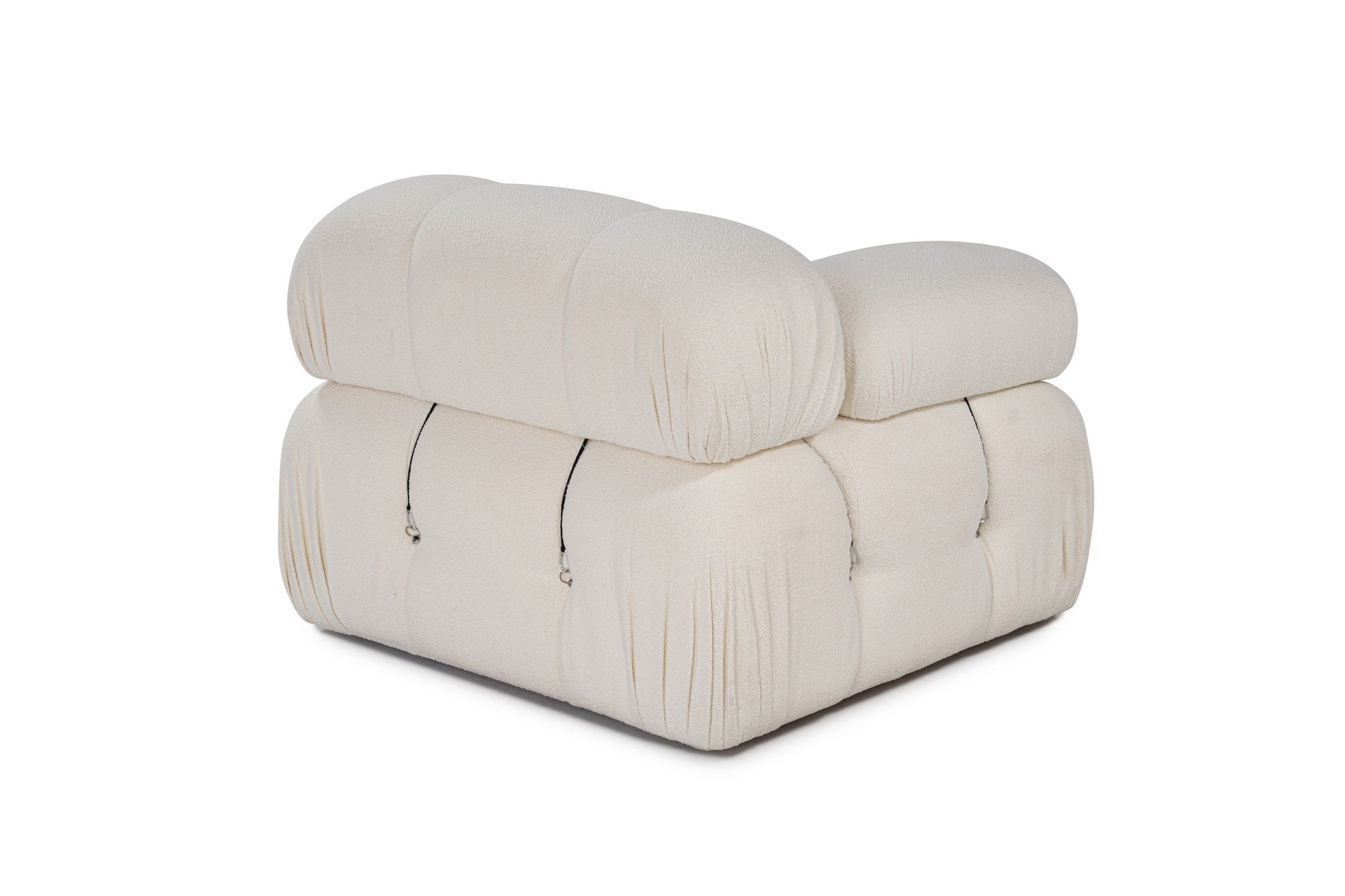 Sofá elegante de 1 lugar, branco, 95 x 95 x 75 cm | Estrutura em madeira de faia e aglomerado, 100% poliéster, encosto e braço removíveis | Design moderno e personalizável