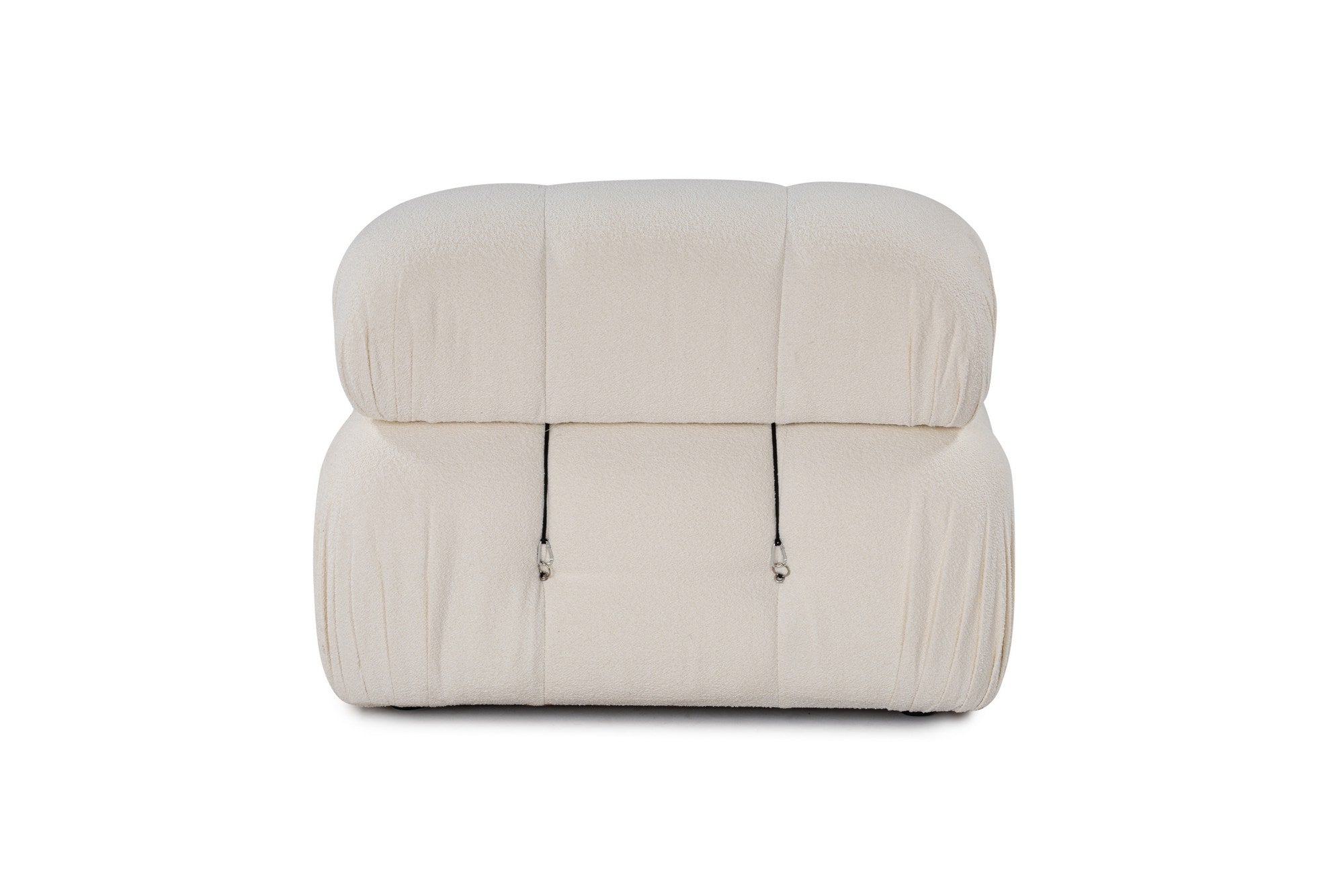 Sofá elegante de 1 lugar, branco, 95 x 95 x 75 cm | Estrutura em madeira de faia e aglomerado, 100% poliéster, encosto e braço removíveis | Design moderno e personalizável
