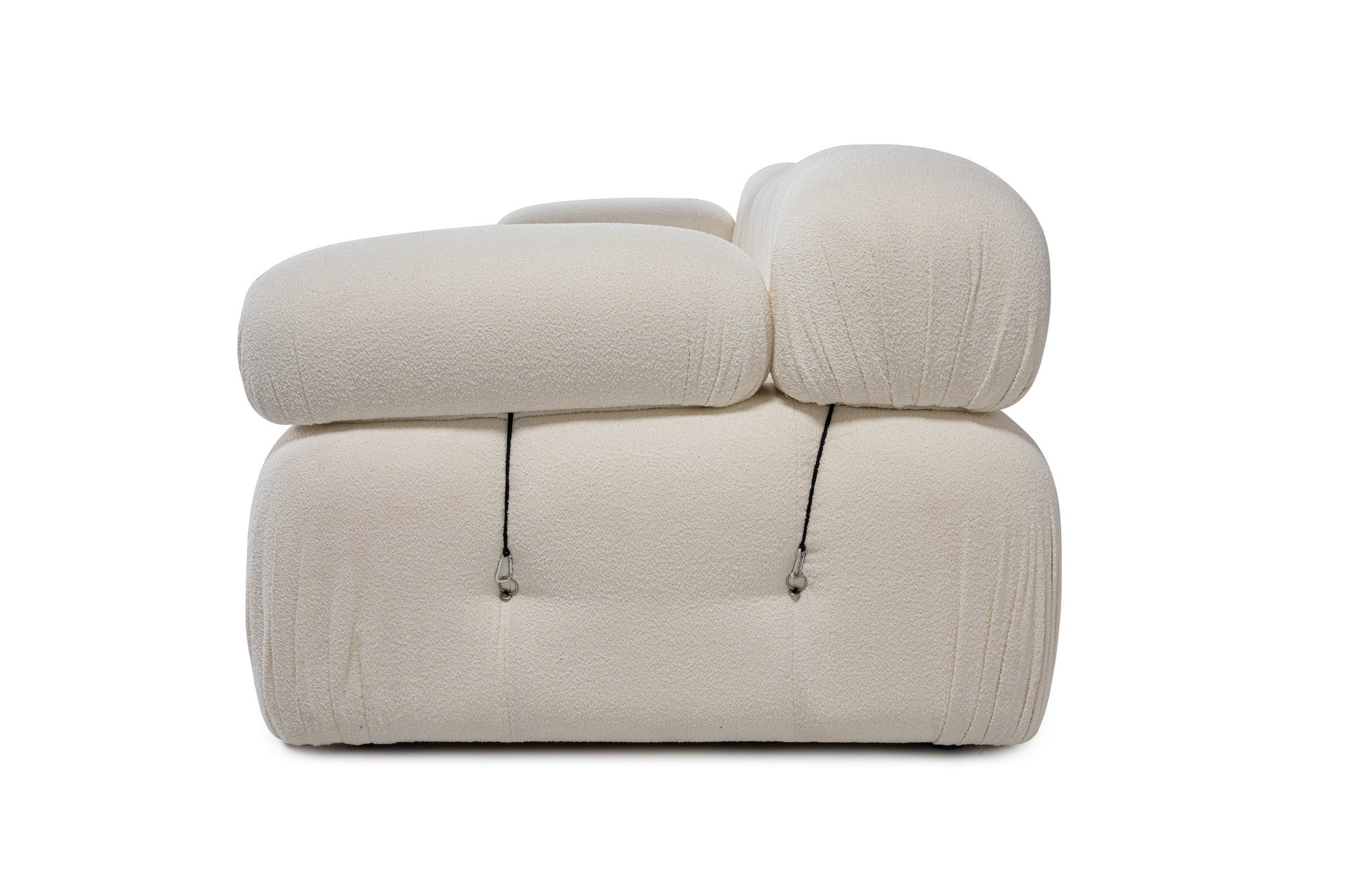 Sofá elegante de 3 lugares, branco, 288 x 95 x 75 cm | Estrutura em madeira de faia e aglomerado, 100% poliéster, encosto e braço removíveis | Conforto em espuma macia, design moderno