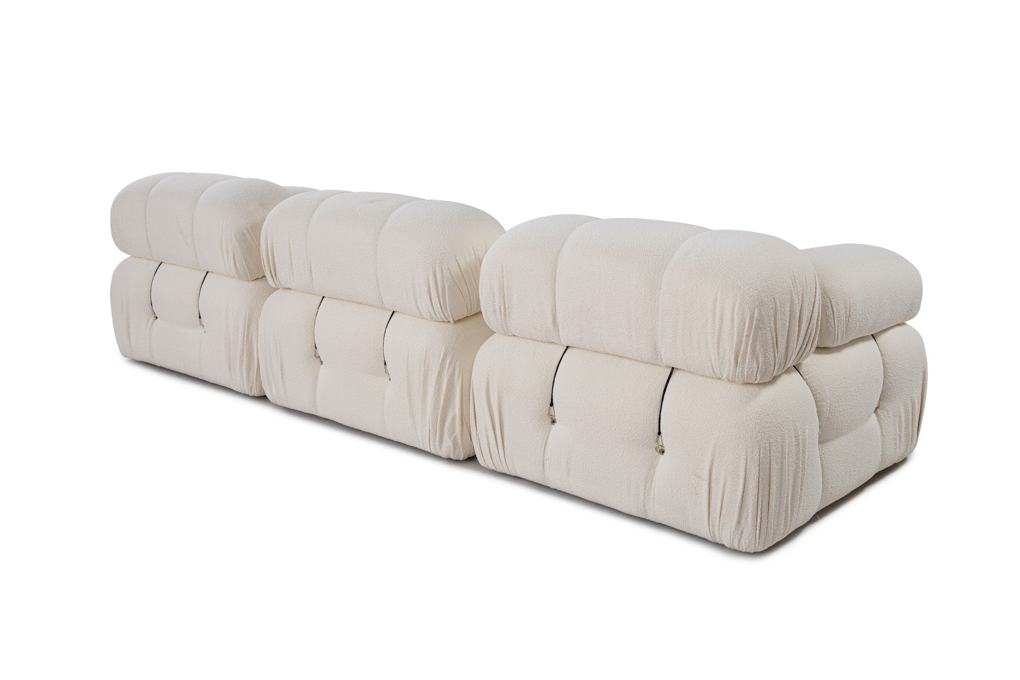 Sofá de canto elegante, branco, 288 x 190 x 95 cm | Estrutura em madeira de faia e aglomerado, 100% poliéster, encosto e braço removíveis | Conforto em espuma macia, design moderno
