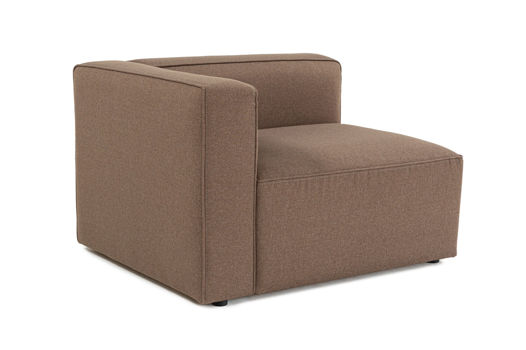 Sofá elegante de 1 lugar, tecido marrom com textura macia, 110 x 90 x 69 cm | Estrutura de faia e abeto, almofada de espuma 30 DNS | Perfeito para salas de estar aconchegantes e recantos de leitura