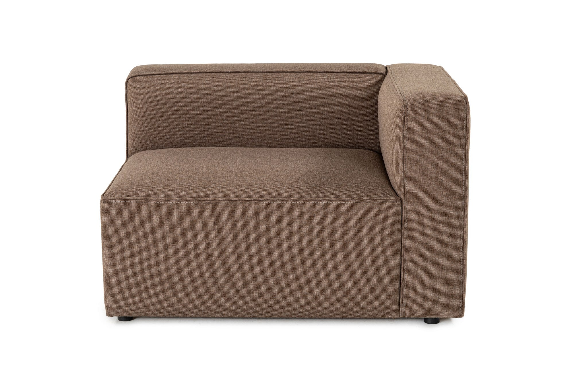 Sofá elegante de 1 lugar, tecido marrom com textura macia, 110 x 90 x 69 cm | Estrutura de faia e abeto, almofada de espuma 30 DNS | Perfeito para salas de estar aconchegantes e recantos de leitura