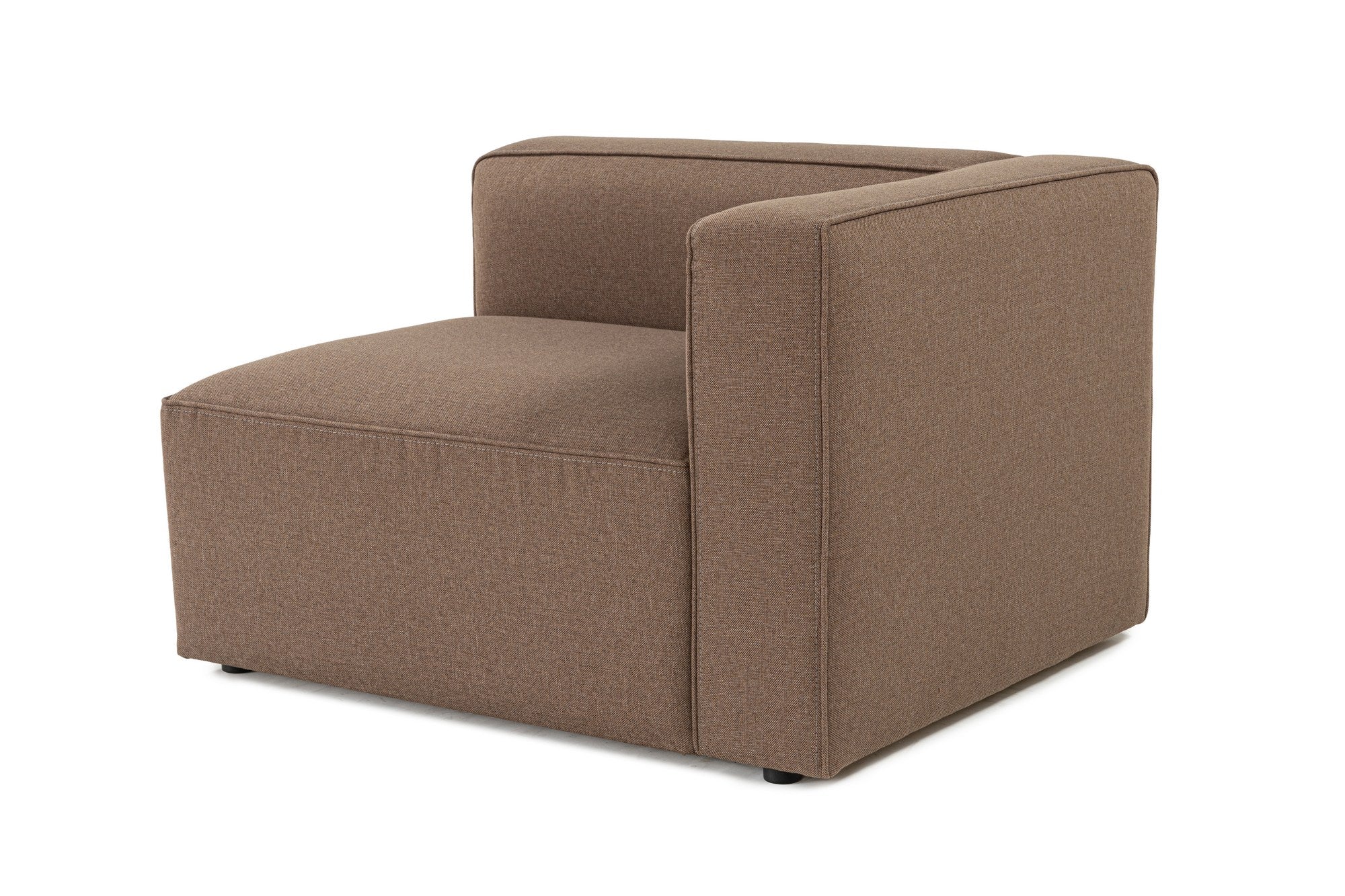 Sofá elegante de 1 lugar, tecido marrom com textura macia, 110 x 90 x 69 cm | Estrutura de faia e abeto, almofada de espuma 30 DNS | Perfeito para salas de estar aconchegantes e recantos de leitura
