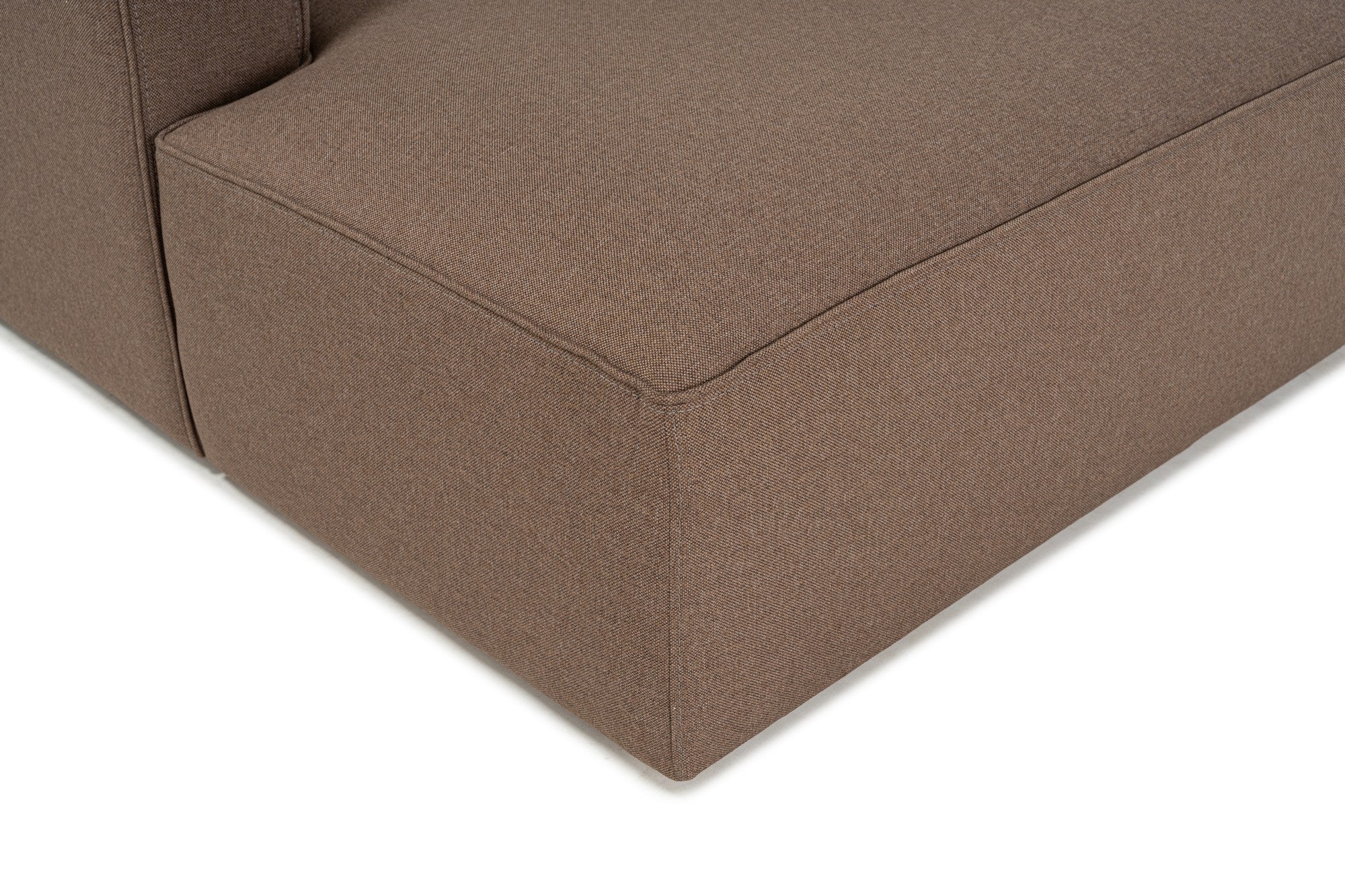 Sofá elegante de 1 lugar, tecido marrom com textura macia, 120 x 69 x 180 cm | Estrutura de faia e abeto, almofada de espuma 30 DNS | Perfeito para salas de estar modernas e espaços aconchegantes