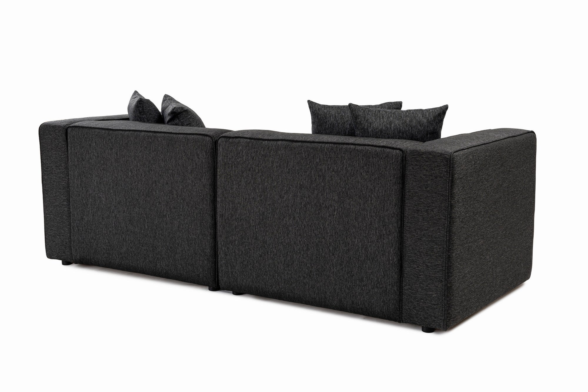 Sofá elegante de 2 lugares, antracite, 220 x 69 x 90 cm | Tecido de textura macia, estrutura de faia e abeto, 30 almofadas de espuma DNS | Perfeito para salas de estar modernas