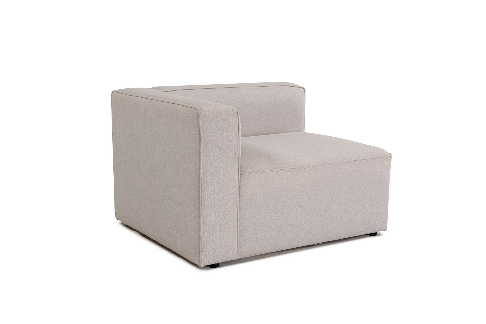 Sofá de canto elegante em cru, 230 cm x 180 cm x 69 cm | Tecido de textura macia, estrutura de faia e abeto, 30 almofadas de espuma DNS | Perfeito para salas de estar modernas