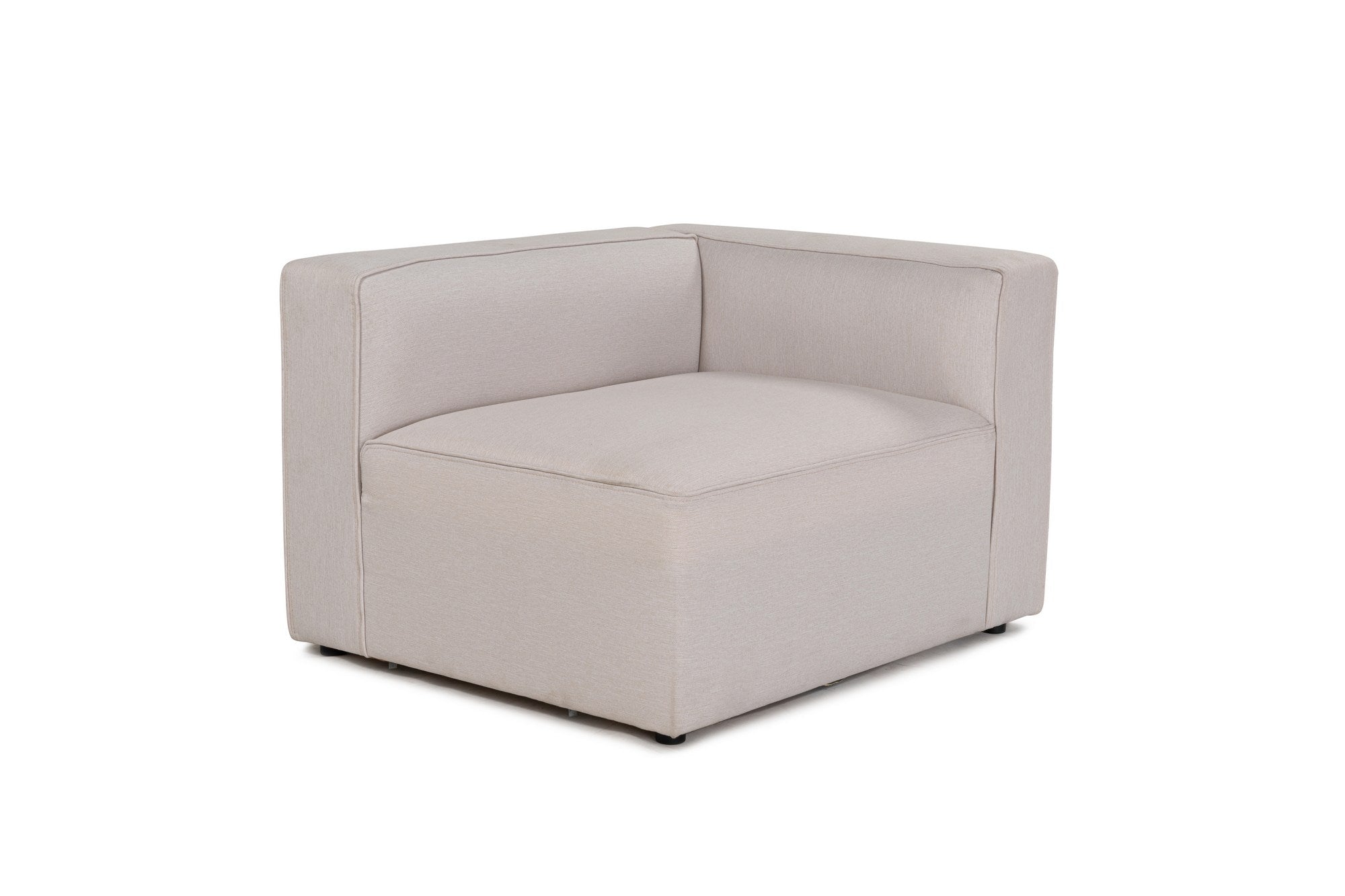 Sofá de canto elegante em cru, 230 cm x 180 cm x 69 cm | Tecido de textura macia, estrutura de faia e abeto, 30 almofadas de espuma DNS | Perfeito para salas de estar modernas