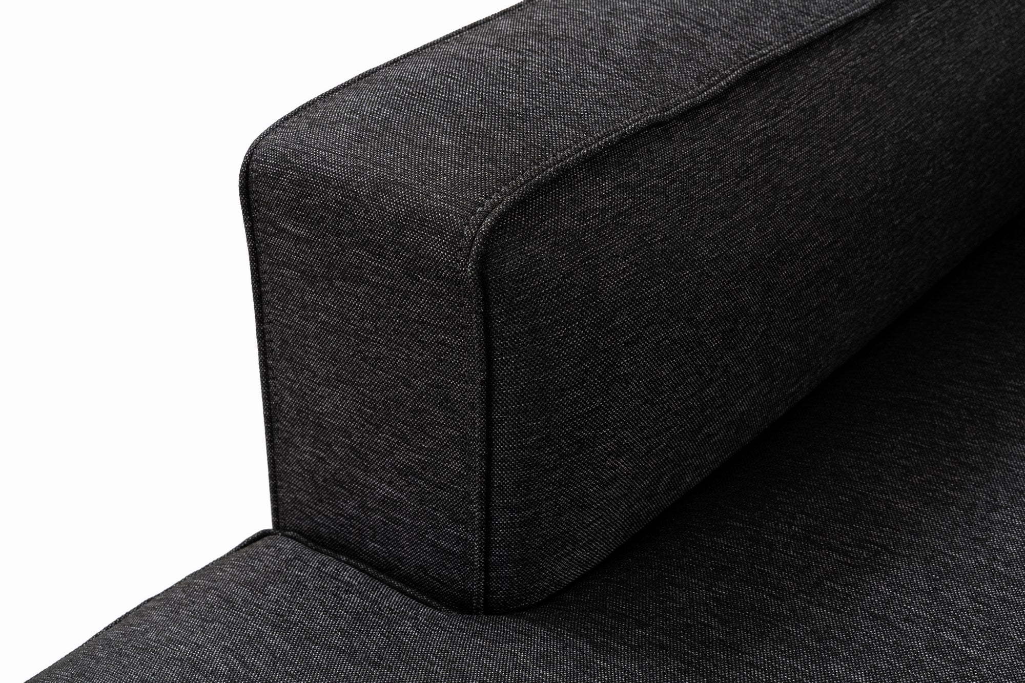 Sofá de canto elegante, antracite, 230 x 180 x 69 cm | Tecido de textura macia, estrutura de faia e abeto, 30 almofadas de espuma DNS | Perfeito para salas de estar modernas