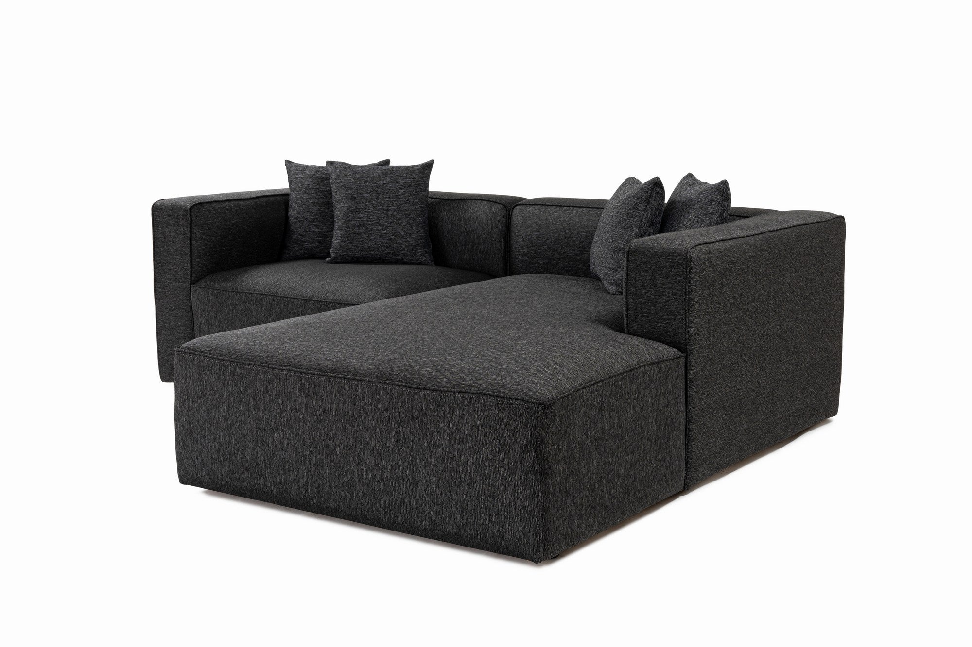 Sofá de canto elegante, antracite, 230 x 180 x 69 cm | Tecido de textura macia, estrutura de faia e abeto, 30 almofadas de espuma DNS | Perfeito para salas de estar modernas