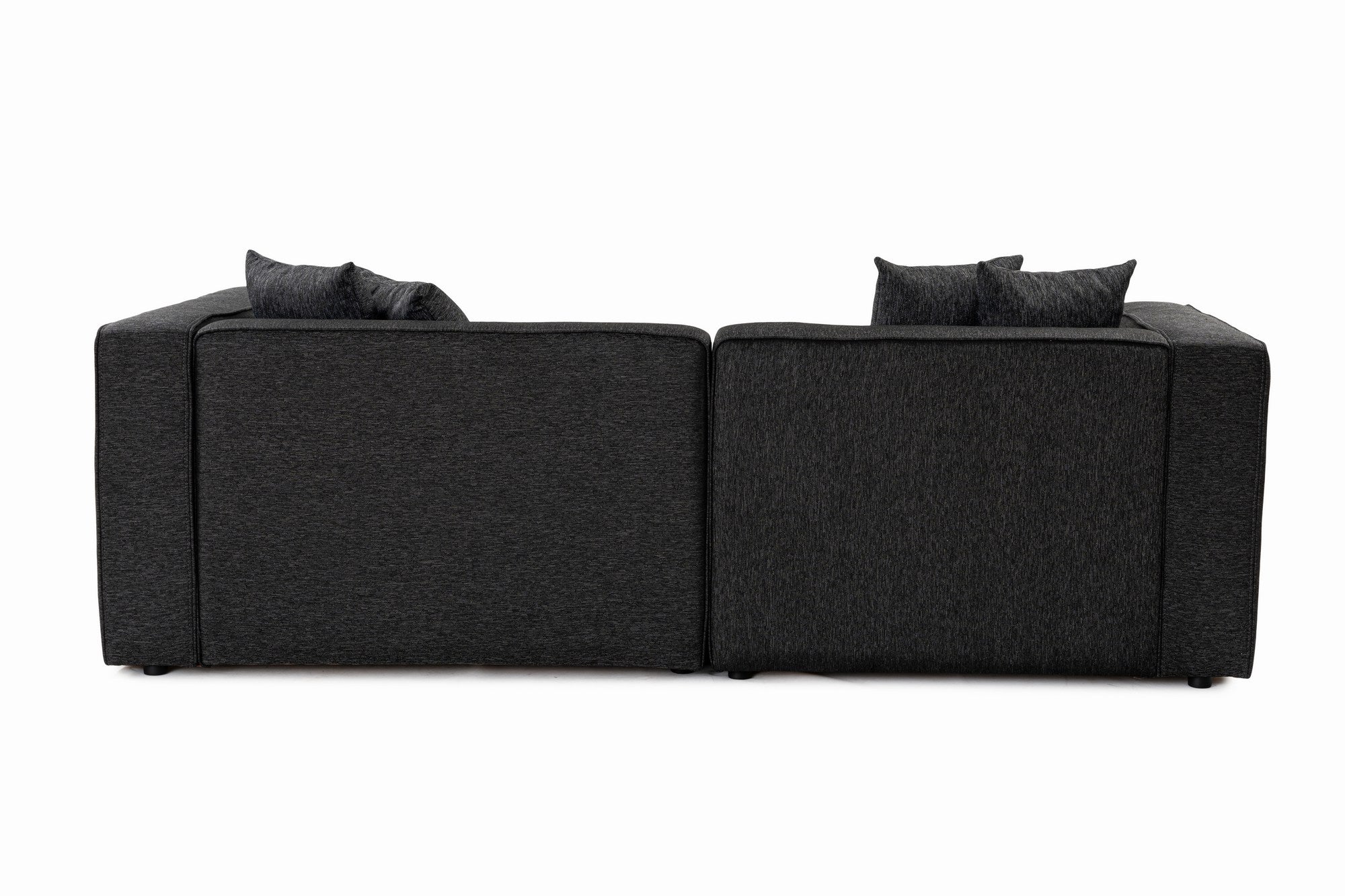 Sofá de canto elegante, antracite, 230 x 180 x 69 cm | Tecido de textura macia, estrutura de faia e abeto, 30 almofadas de espuma DNS | Perfeito para salas de estar modernas