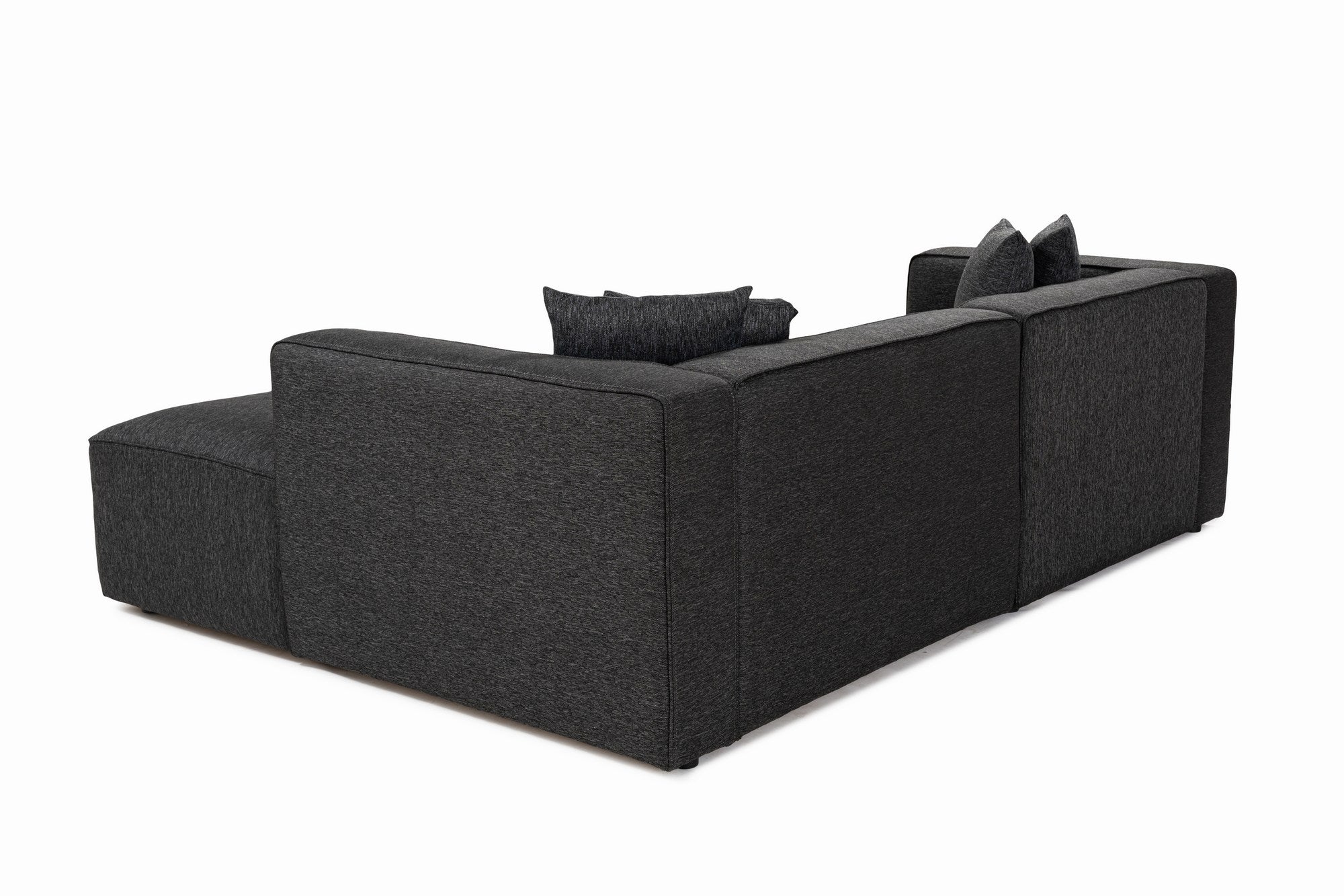 Sofá de canto elegante, antracite, 230 x 180 x 69 cm | Tecido de textura macia, estrutura de faia e abeto, 30 almofadas de espuma DNS | Perfeito para salas de estar modernas