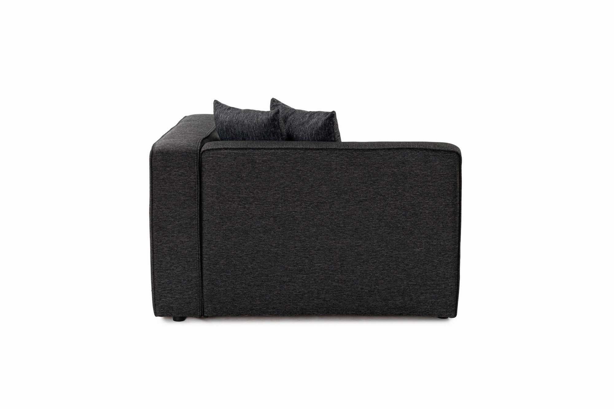Sofá de canto elegante, antracite, 230 x 180 x 69 cm | Tecido de textura macia, estrutura de faia e abeto, 30 almofadas de espuma DNS | Perfeito para salas de estar modernas