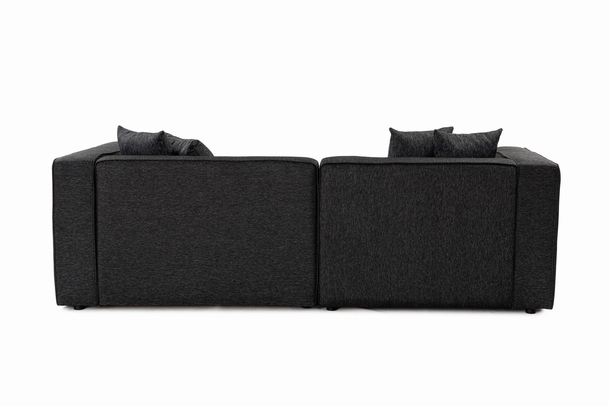 Sofá de canto elegante, antracite, 230 x 180 x 69 cm | Tecido de textura macia, estrutura de faia e abeto, 30 almofadas de espuma DNS | Perfeito para salas de estar modernas