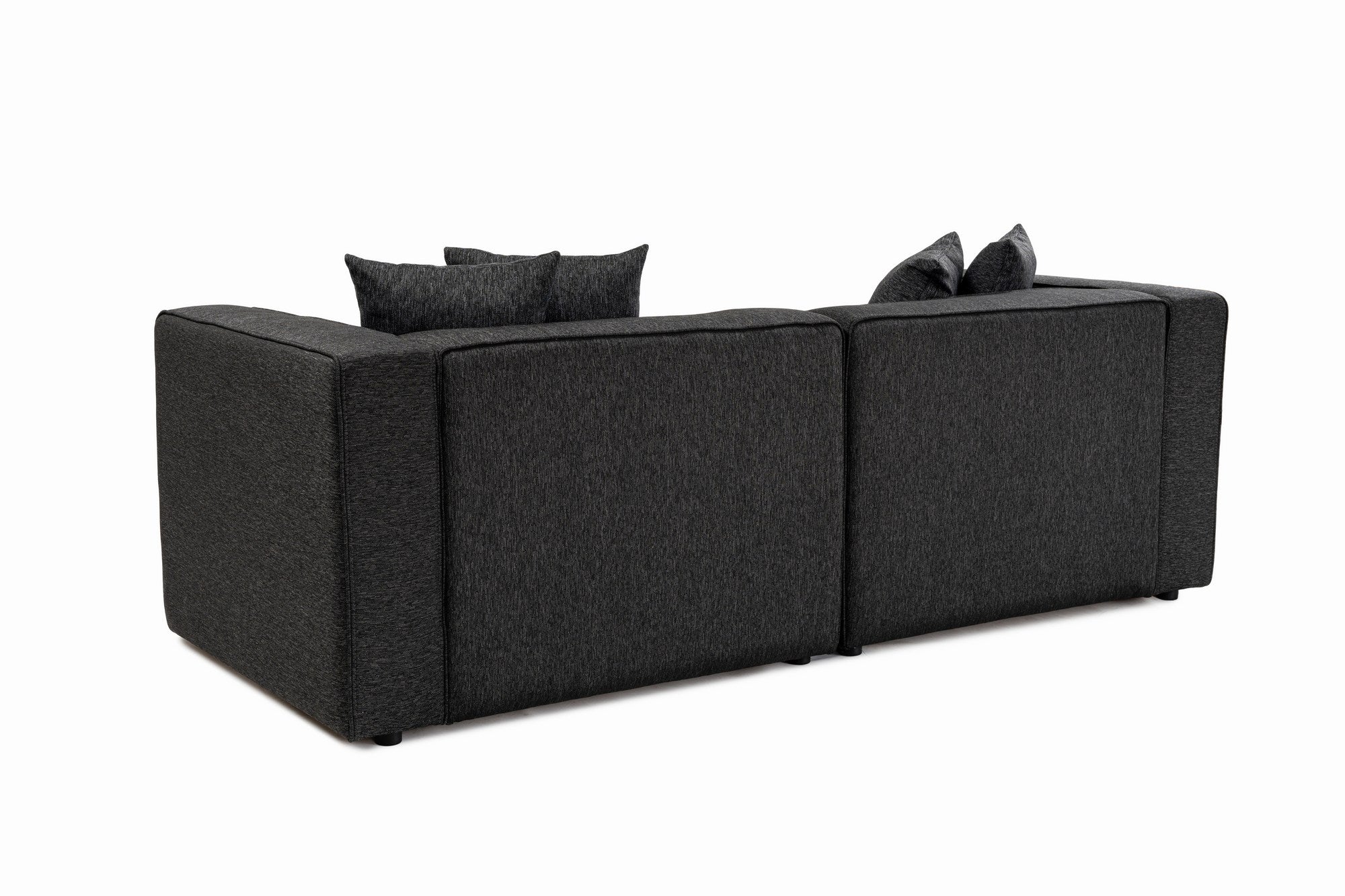 Sofá de canto elegante, antracite, 230 x 180 x 69 cm | Tecido de textura macia, estrutura de faia e abeto, 30 almofadas de espuma DNS | Perfeito para salas de estar modernas