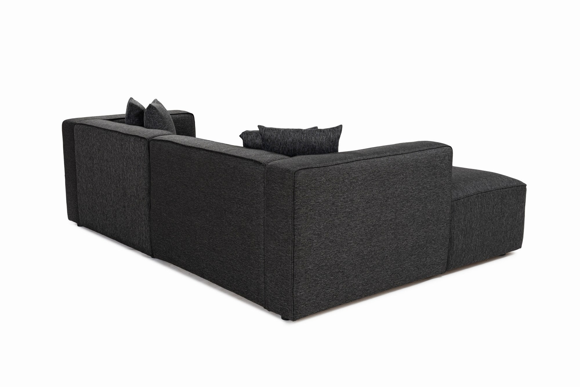 Sofá de canto elegante, antracite, 230 x 180 x 69 cm | Tecido de textura macia, estrutura de faia e abeto, 30 almofadas de espuma DNS | Perfeito para salas de estar modernas