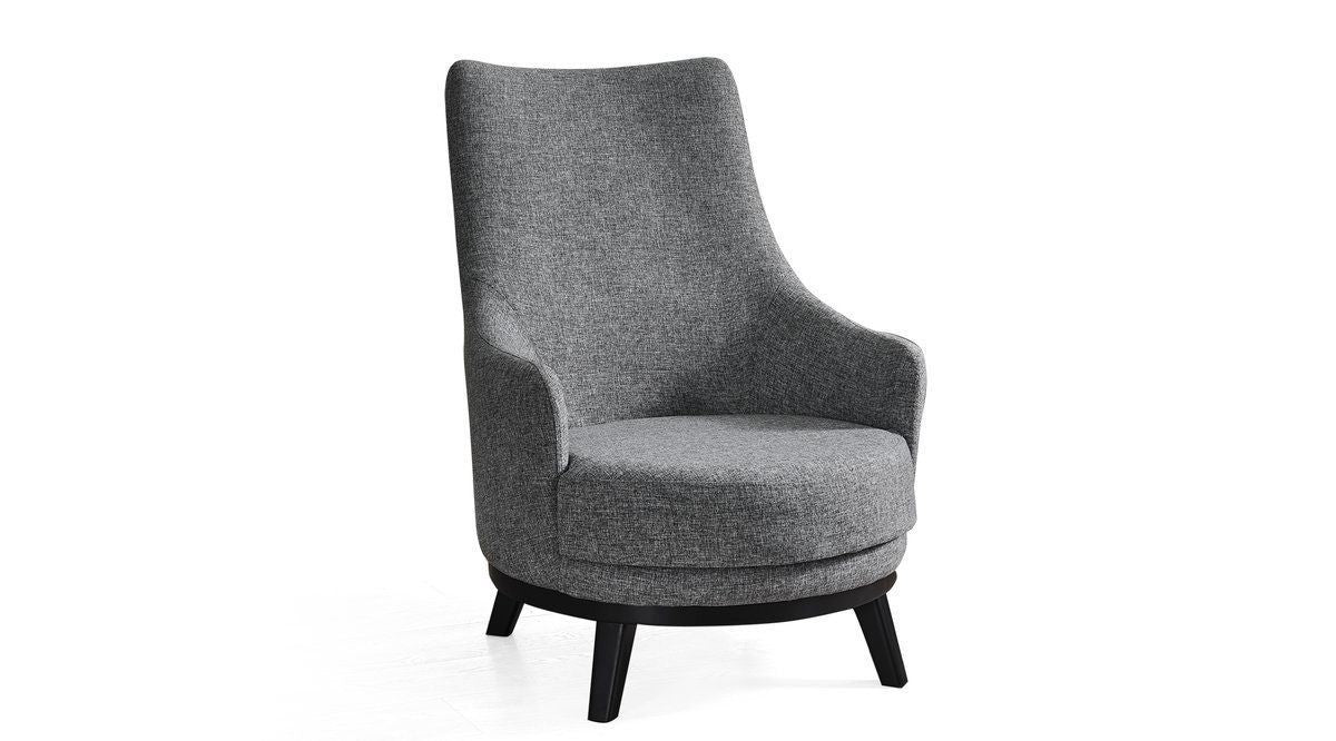 Poltrona Elegante, Cinza Claro, 67 x 80 x 77 cm | Estrutura em madeira de faia e aglomerado, 100% poliéster, almofadas de espuma macia | Elegante e confortável para sala de estar