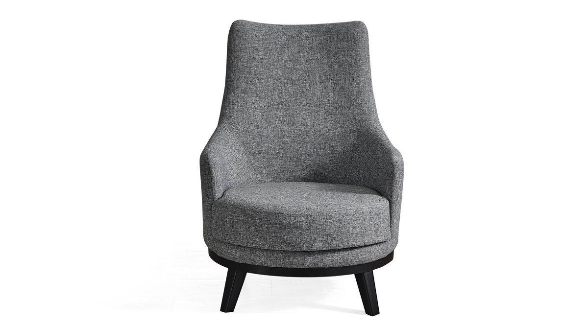 Poltrona Elegante, Cinza Claro, 67 x 80 x 77 cm | Estrutura em madeira de faia e aglomerado, 100% poliéster, almofadas de espuma macia | Elegante e confortável para sala de estar