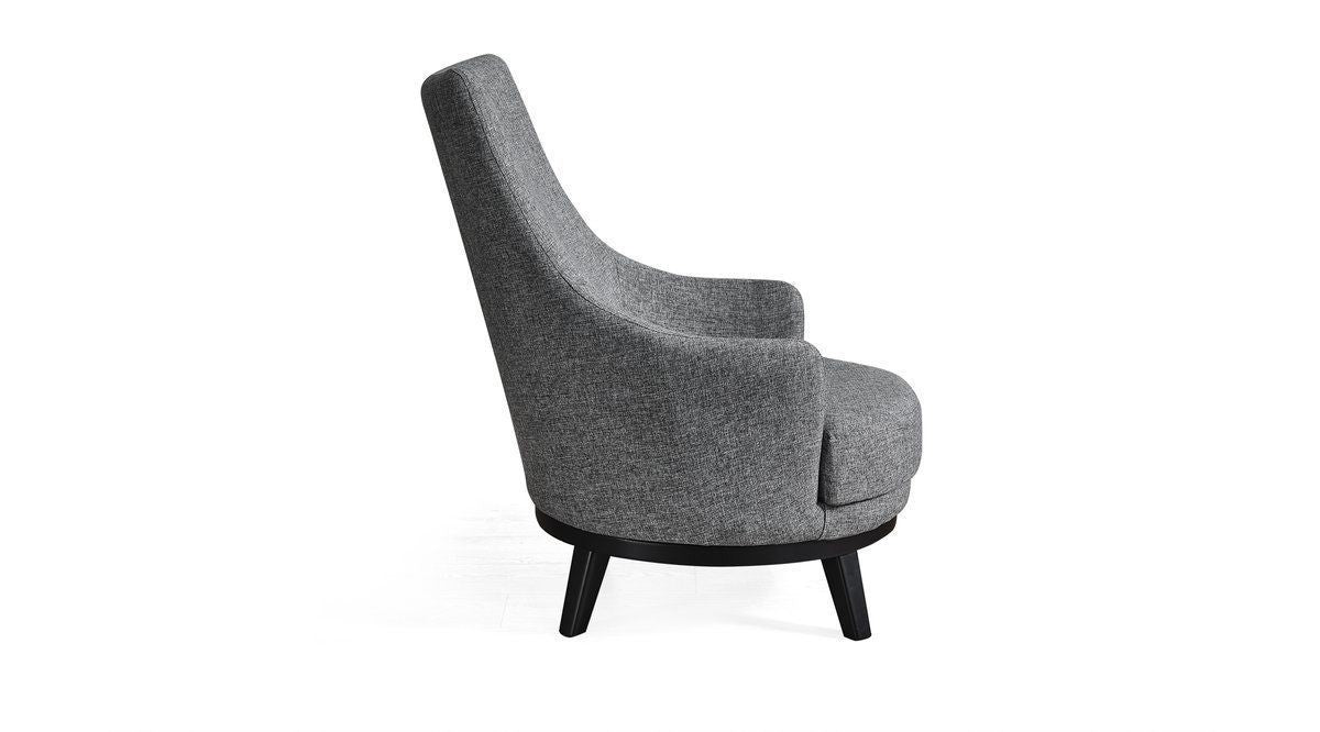 Poltrona Elegante, Cinza Claro, 67 x 80 x 77 cm | Estrutura em madeira de faia e aglomerado, 100% poliéster, almofadas de espuma macia | Elegante e confortável para sala de estar