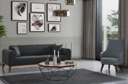 Sofá-cama elegante de 3 lugares, antracite, 222 x 90 x 80 cm | Estrutura em madeira de faia, 100% poliéster, mecanismo giratório nas costas | Design confortável e elegante