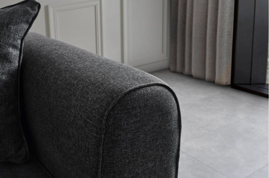 Sofá-cama elegante de 3 lugares, antracite, 222 x 90 x 80 cm | Estrutura em madeira de faia, 100% poliéster, mecanismo giratório nas costas | Design confortável e elegante