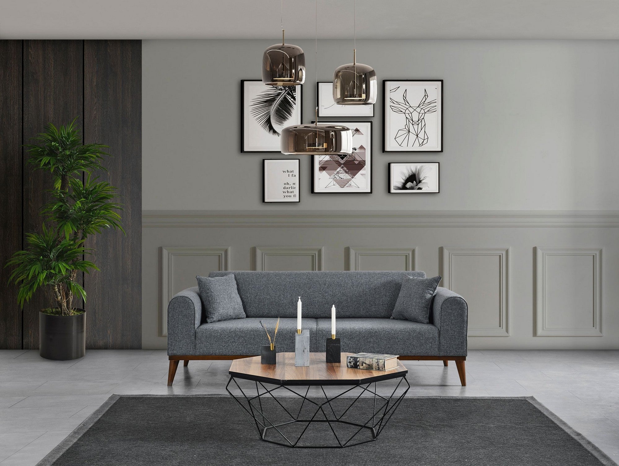 Sofá-cama elegante de 3 lugares, cinza claro, 222 x 90 x 80 cm | Estrutura em madeira de faia, 100% poliéster, mecanismo giratório nas costas | Design confortável e versátil