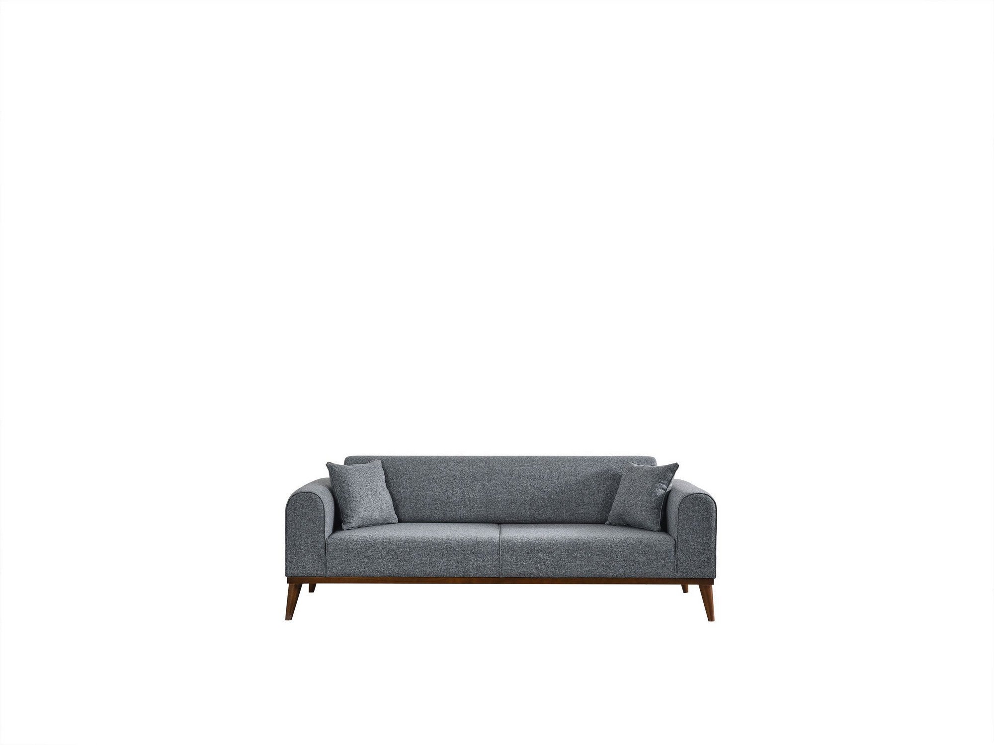 Sofá-cama elegante de 3 lugares, cinza claro, 222 x 90 x 80 cm | Estrutura em madeira de faia, 100% poliéster, mecanismo giratório nas costas | Design confortável e versátil