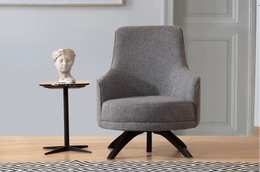 Poltrona Elegante, Cinza Claro, 72 x 87 x 102 cm | Estrutura em Madeira de Faia e Aglomerado, 100% Poliéster, Almofadas de Espuma Macia | Elegante e Confortável para Sala de Estar