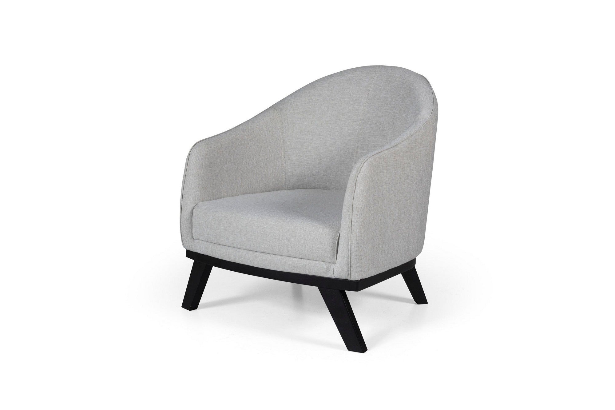 Poltrona Elegante, Cinza Claro, 75 x 90 x 82 cm | Estrutura em madeira de faia e aglomerado, 100% poliéster, almofadas de espuma macia | Elegante e confortável para sala de estar