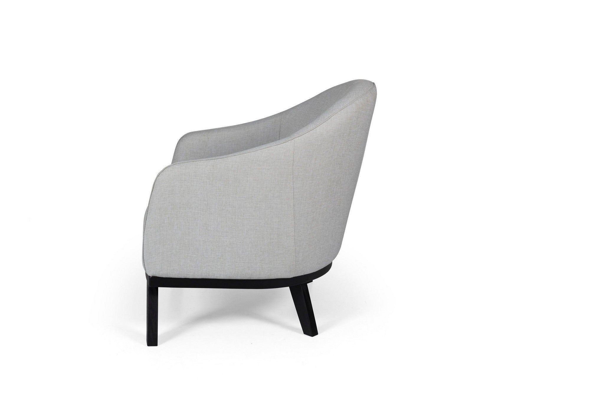 Poltrona Elegante, Cinza Claro, 75 x 90 x 82 cm | Estrutura em madeira de faia e aglomerado, 100% poliéster, almofadas de espuma macia | Elegante e confortável para sala de estar
