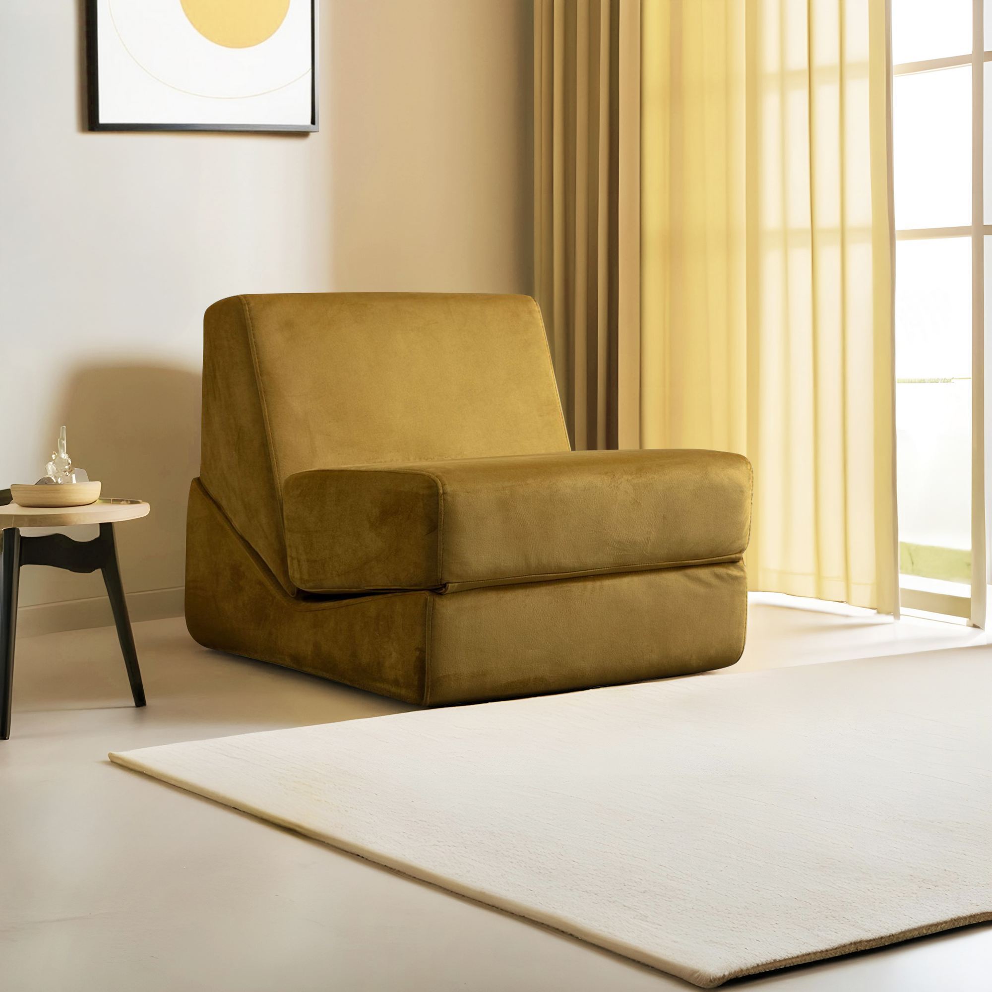 Sofá-cama de 1 lugar-Origami Convertable-Mostarda