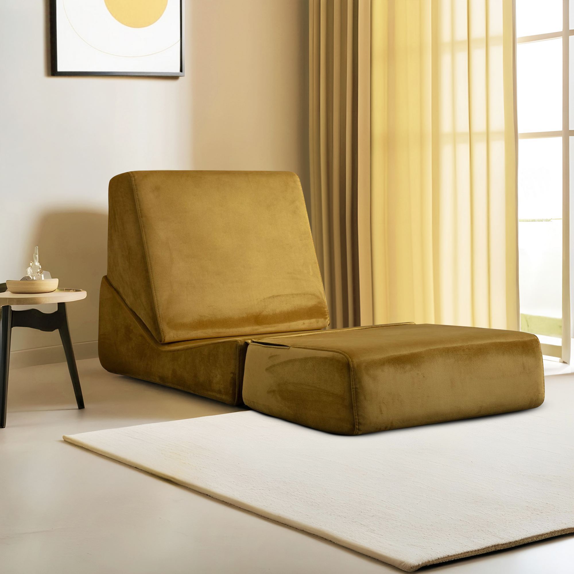 Sofá-cama de 1 lugar-Origami Convertable-Mostarda