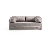 Sofá-cama cinza claro de 2 lugares, estrutura toda em espuma, 200 x 100 x 80 cm | 100% poliéster, tecido lavável a seco | Versátil e elegante para qualquer espaço