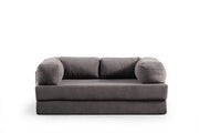Sofá-cama versátil de 2 lugares, cinza, 200 x 100 x 80 cm | Estrutura toda em espuma, 100% poliéster, tecido lavável a seco | Fácil de mover, design elegante e funcional