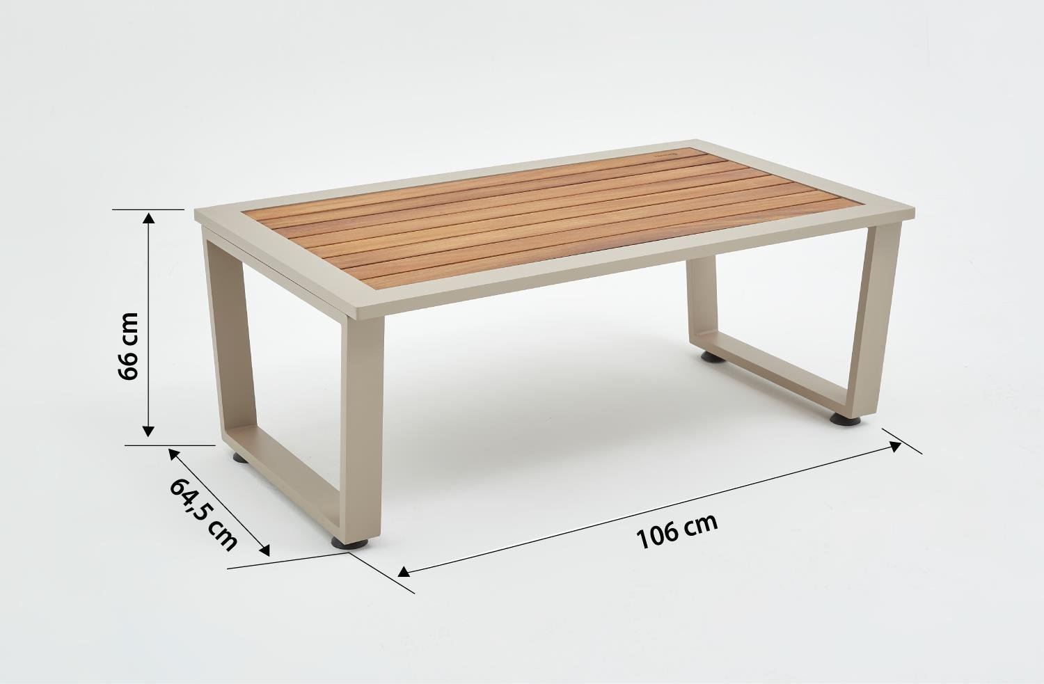 Conjunto de Lounge de Jardim – sofás de 3 lugares e 1 lugar – bege – tecido OLEFIN