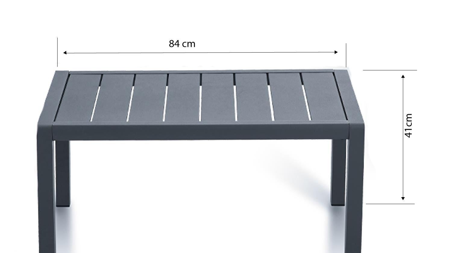 Conjunto de Lounge de Jardim – Sofá de 2 lugares e mesa de café – Antracite – Metal