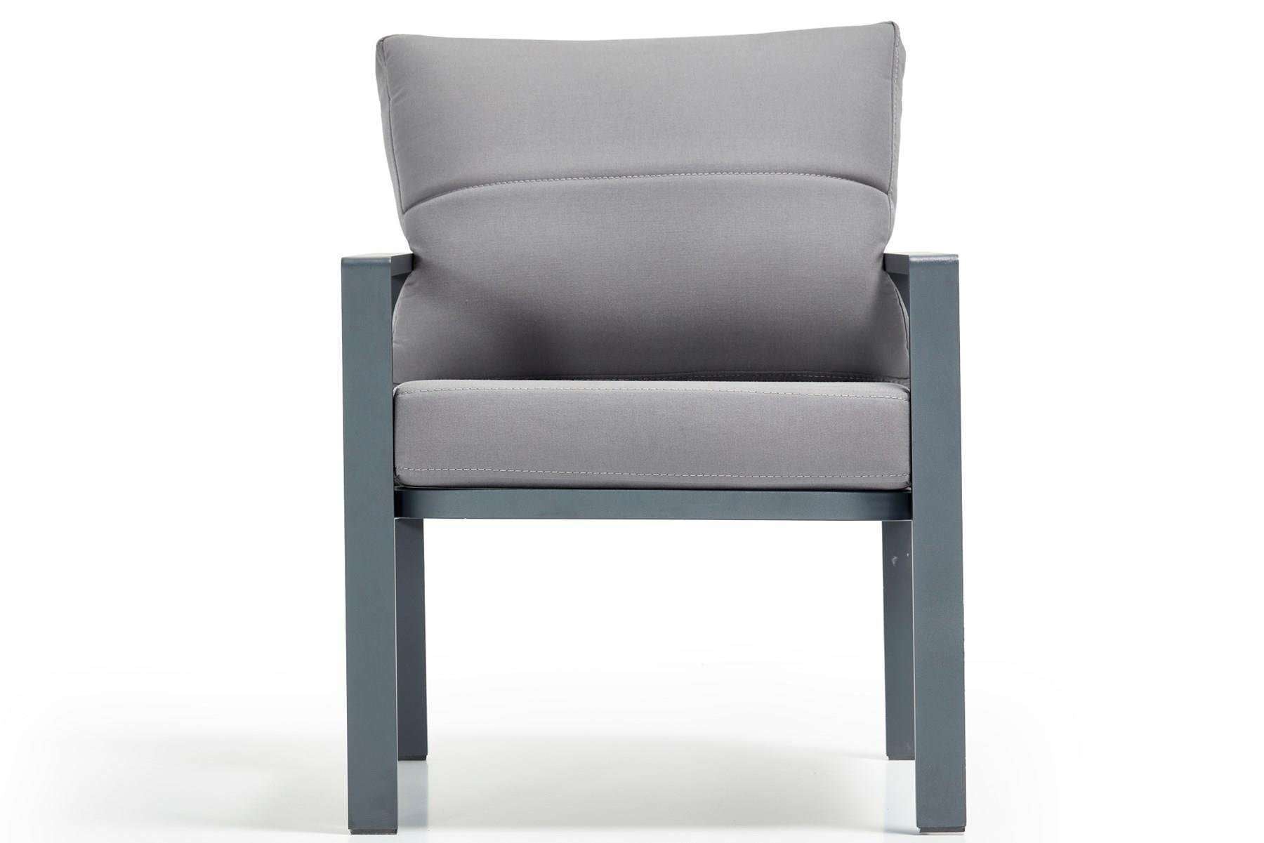 Conjunto de Lounge de Jardim – Sofá de 2 lugares e mesa de café – Antracite – Metal