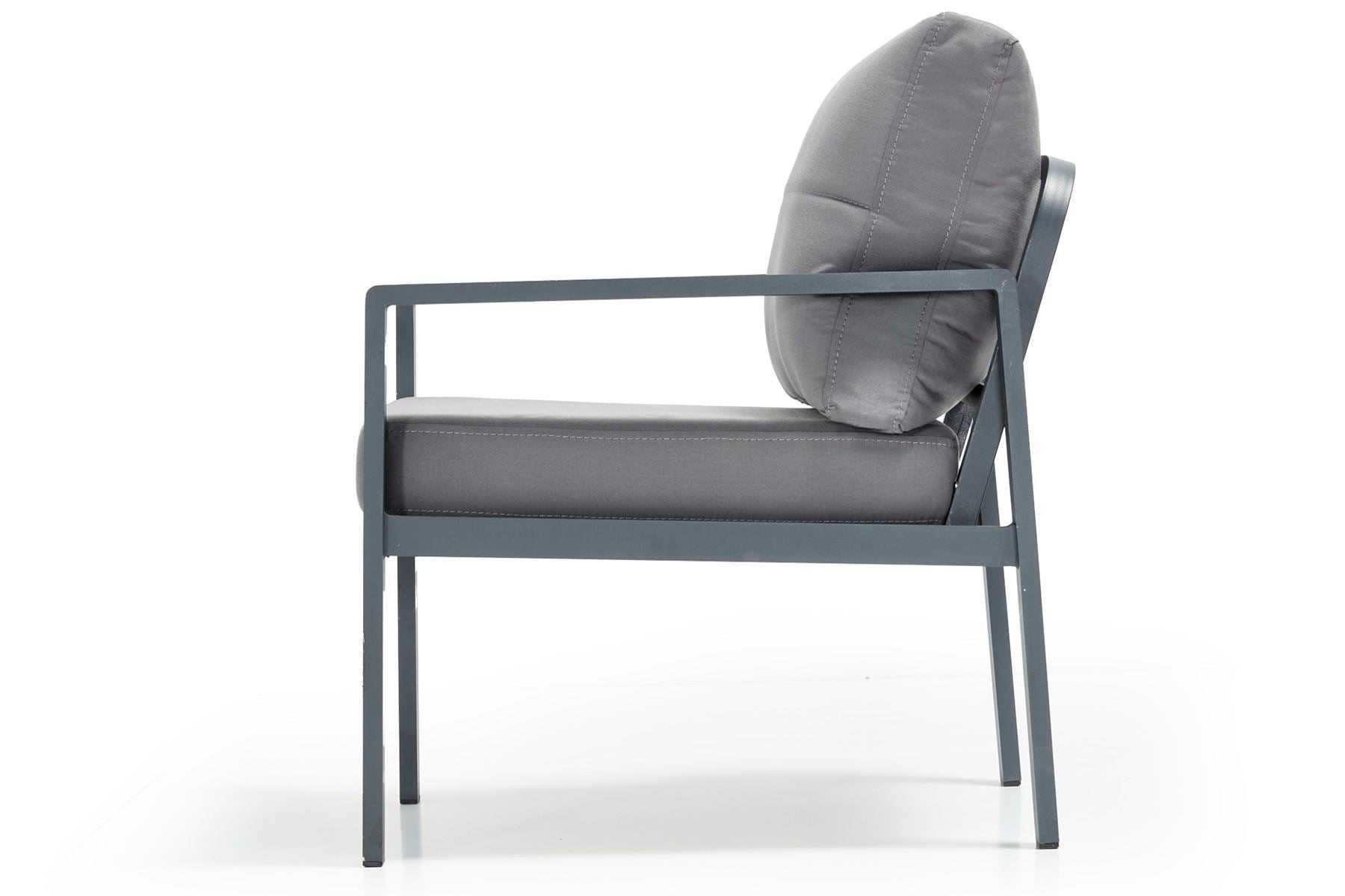 Conjunto de Lounge de Jardim – Sofá de 2 lugares e mesa de café – Antracite – Metal