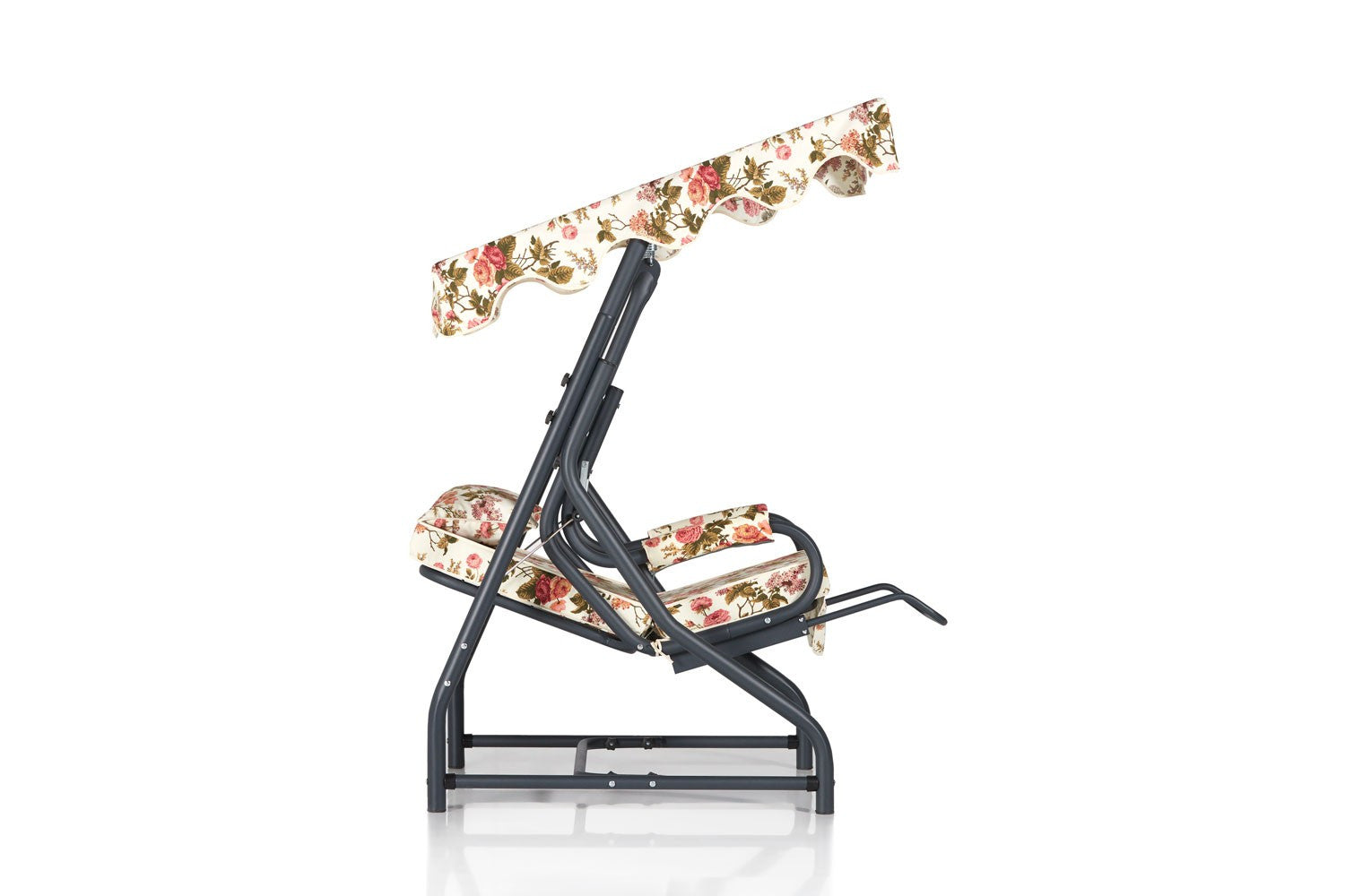 Cadeira Baloiço Individual para Jardim - Metal e Poliéster Multicolor com Almofada Removível - Suporta 95kg