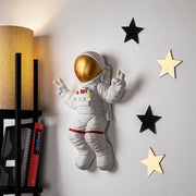 Acessório de parede decorativo elegante, branco e dourado, 35 x 47 x 10 cm | 100% poliéster | Perfeito para decoração moderna e interiores elegantes