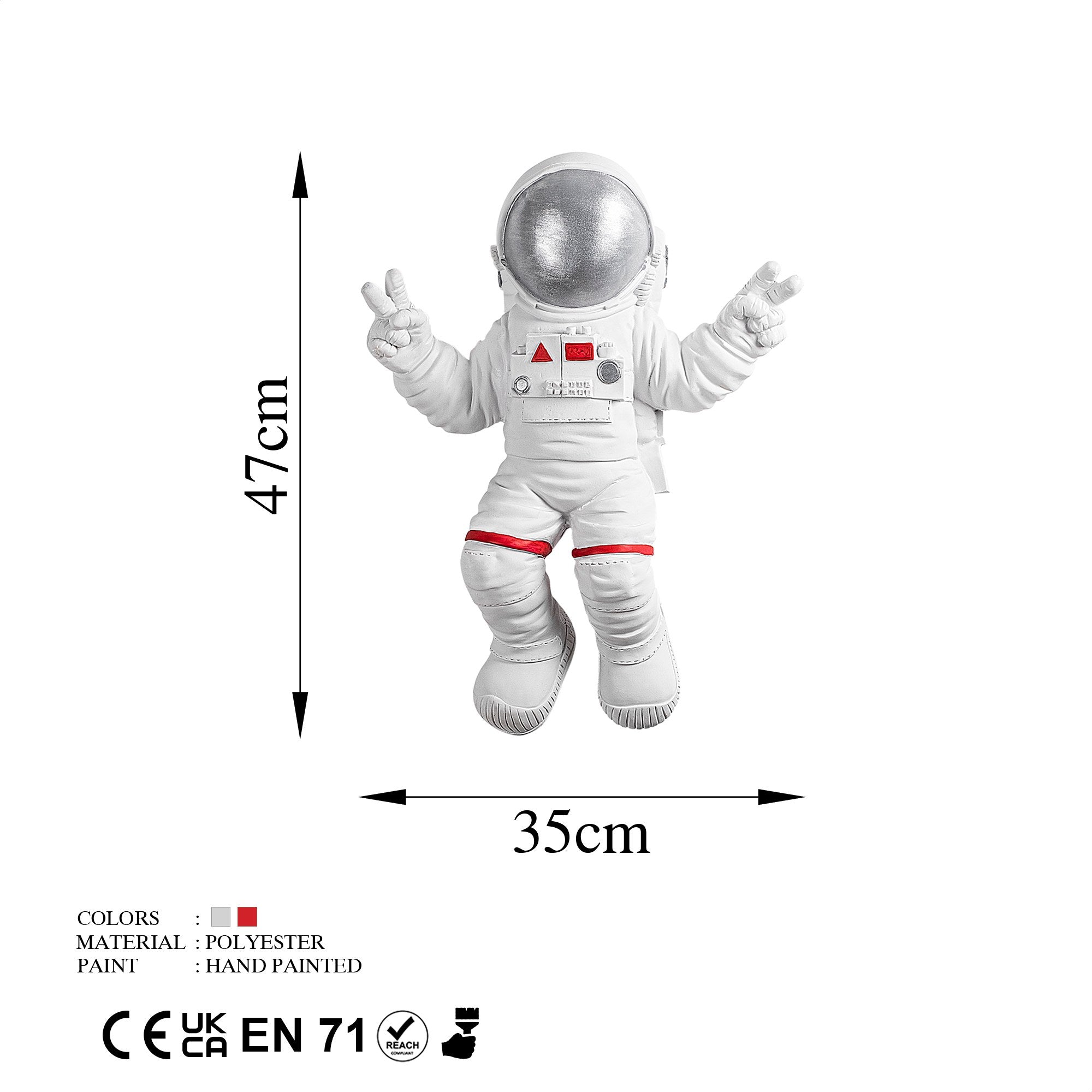 Acessório de parede decorativo elegante, branco e cinza, 35 x 47 x 10 cm | 100% poliéster | Perfeito para decoração de casa e espaços de convivência modernos