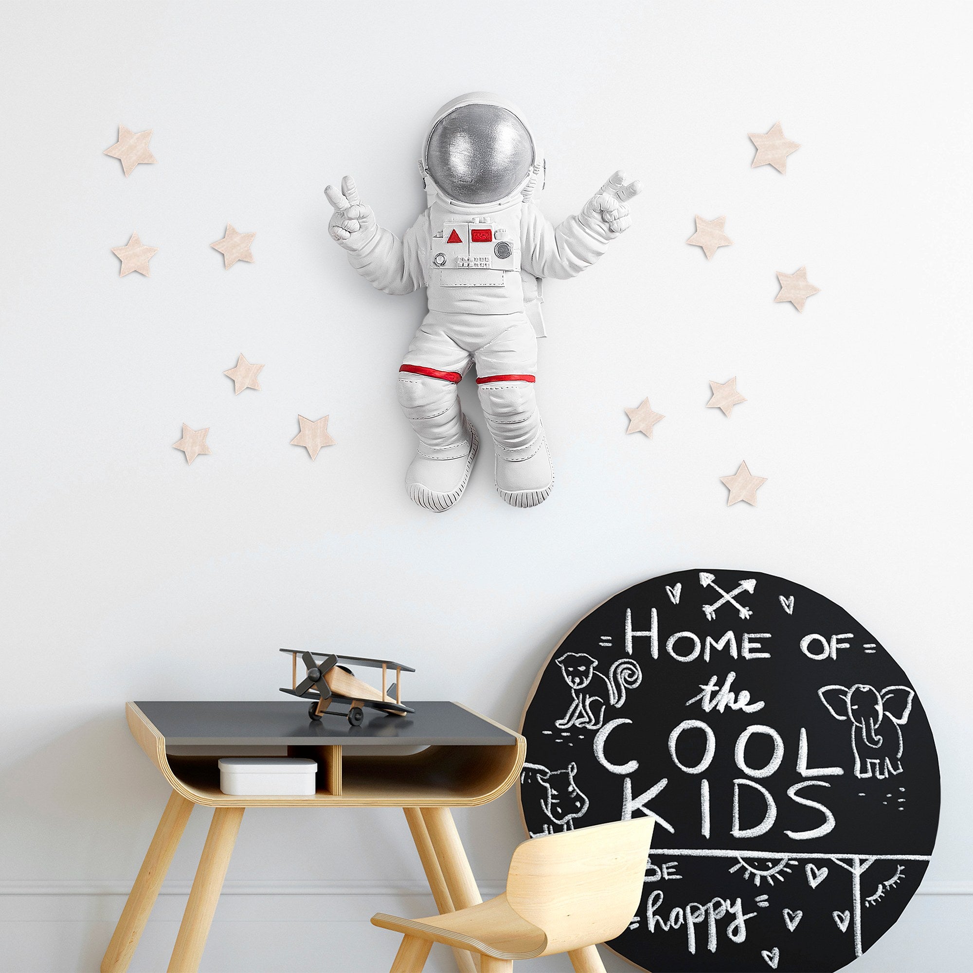 Acessório de parede decorativo elegante, branco e cinza, 35 x 47 x 10 cm | 100% poliéster | Perfeito para decoração de casa e espaços de convivência modernos
