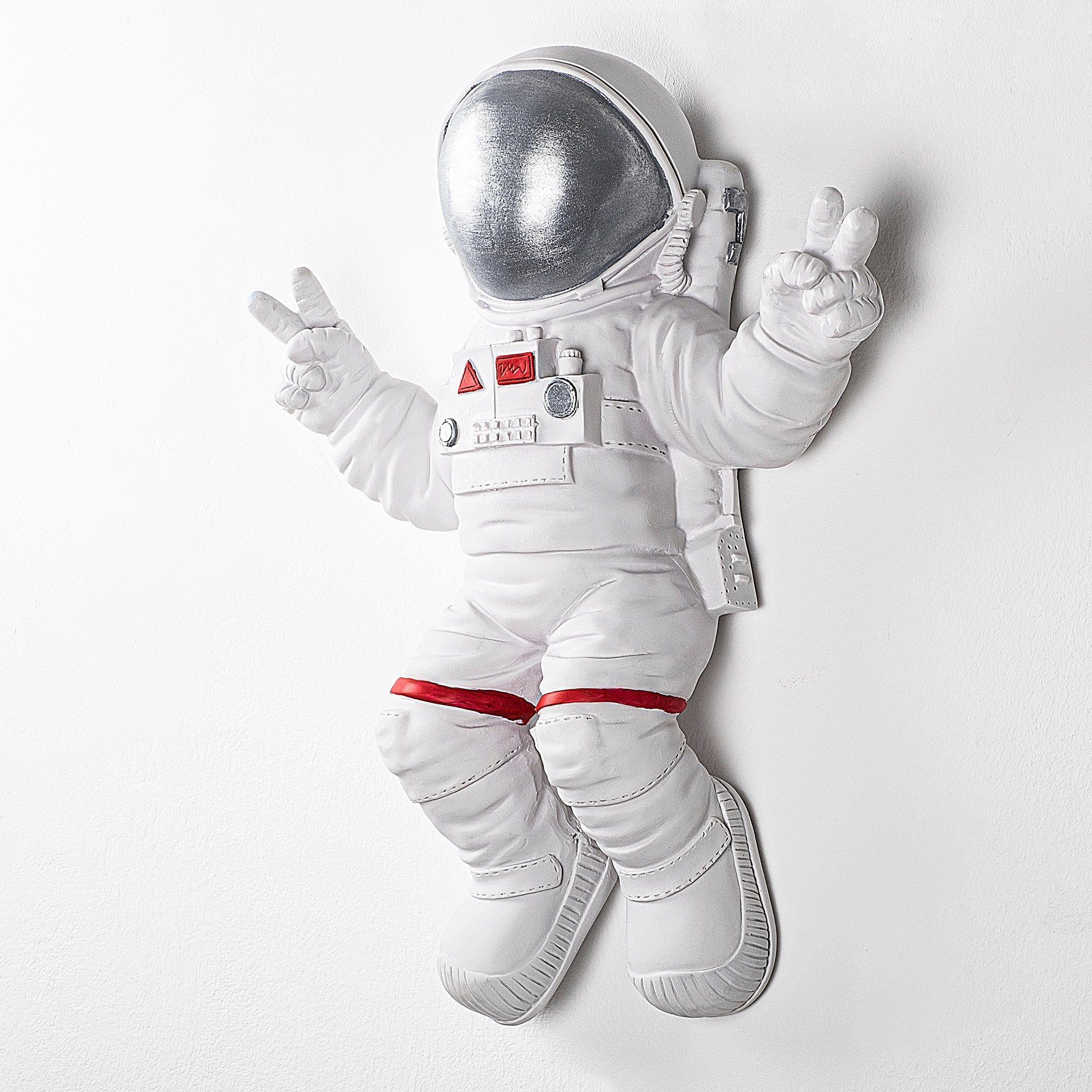 Acessório de parede decorativo elegante, branco e cinza, 35 x 47 x 10 cm | 100% poliéster | Perfeito para decoração de casa e espaços de convivência modernos