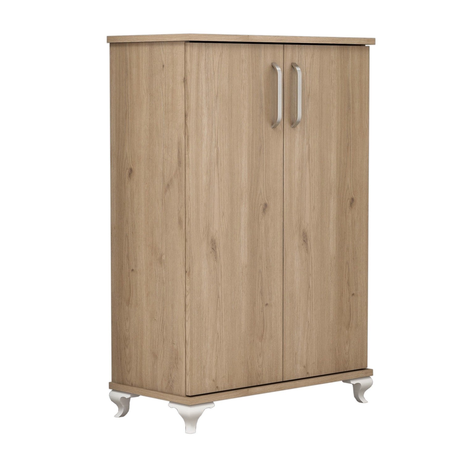 Elegante sapateira de nogueira, 72 cm x 100 cm x 32,5 cm | Painel de partículas 100% revestido de melamina, 18 mm de espessura | Montável na parede com inúmeras prateleiras